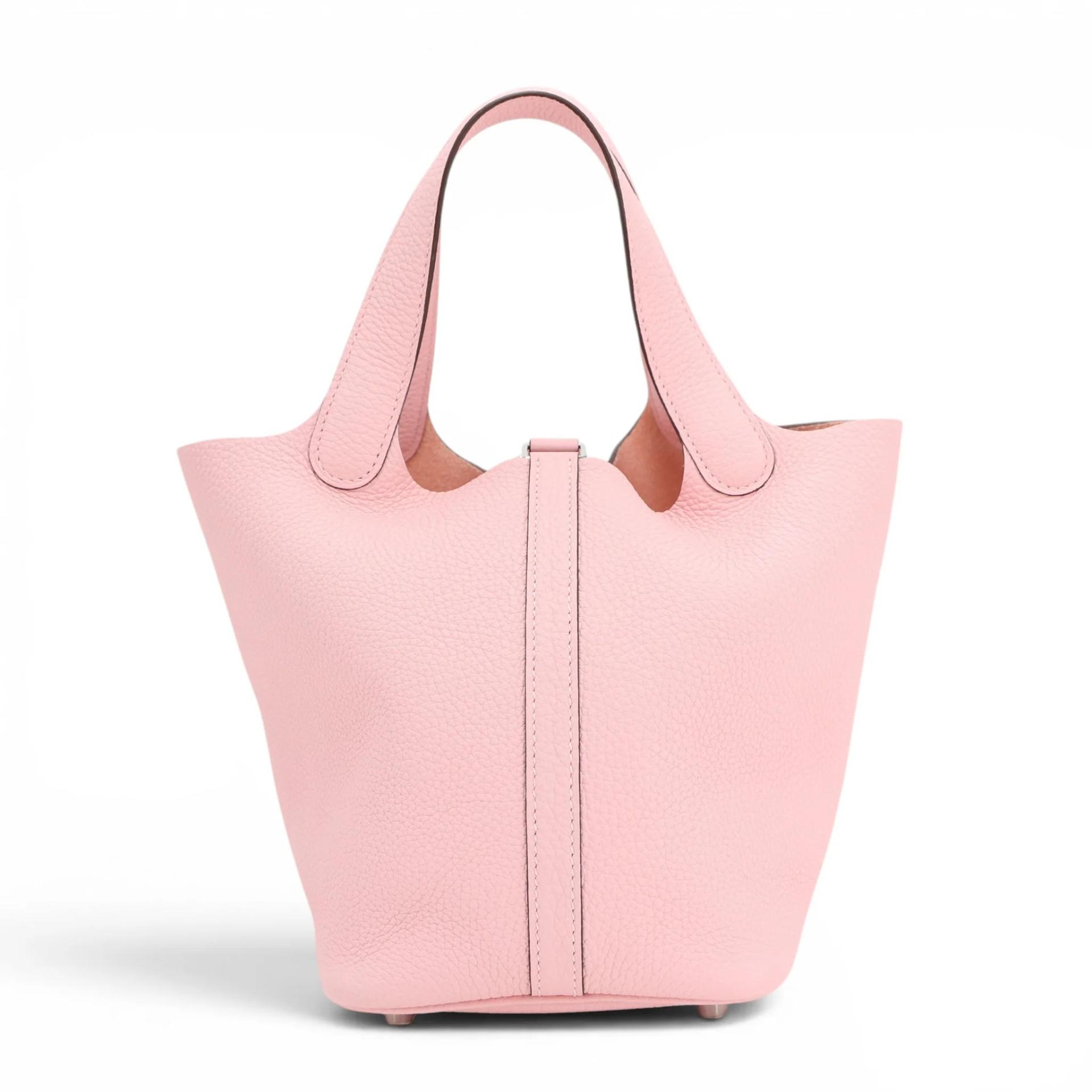 Excellent ( Rank SA ) HERMÈS Picotin Lock PM Rose Sakura (3Q) Clemence Palladium hardware U (2022) - 2