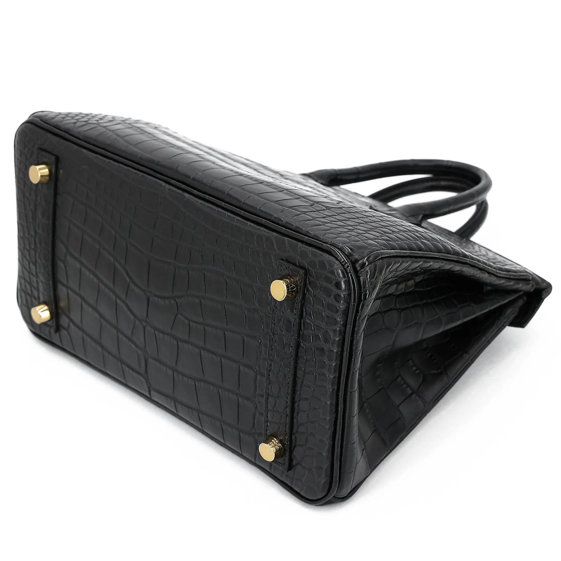 Brand New ( Rank N ) HERMÈS Birkin 25 Noir (89) Matte Alligator Gold hardware G (2026) - 6