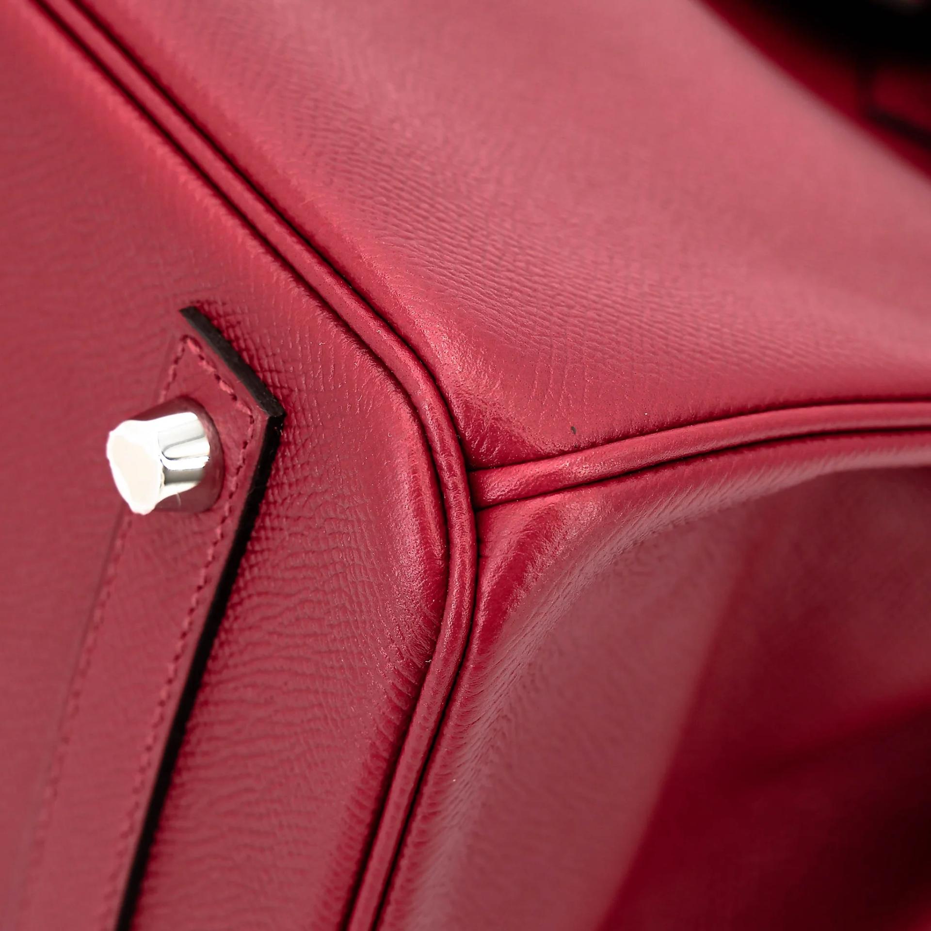 ランク SA HERMÈS エルメス バーキン30 ルージュグレナ (K1) エプソン シルバー金具 X刻印 (2016) - 9