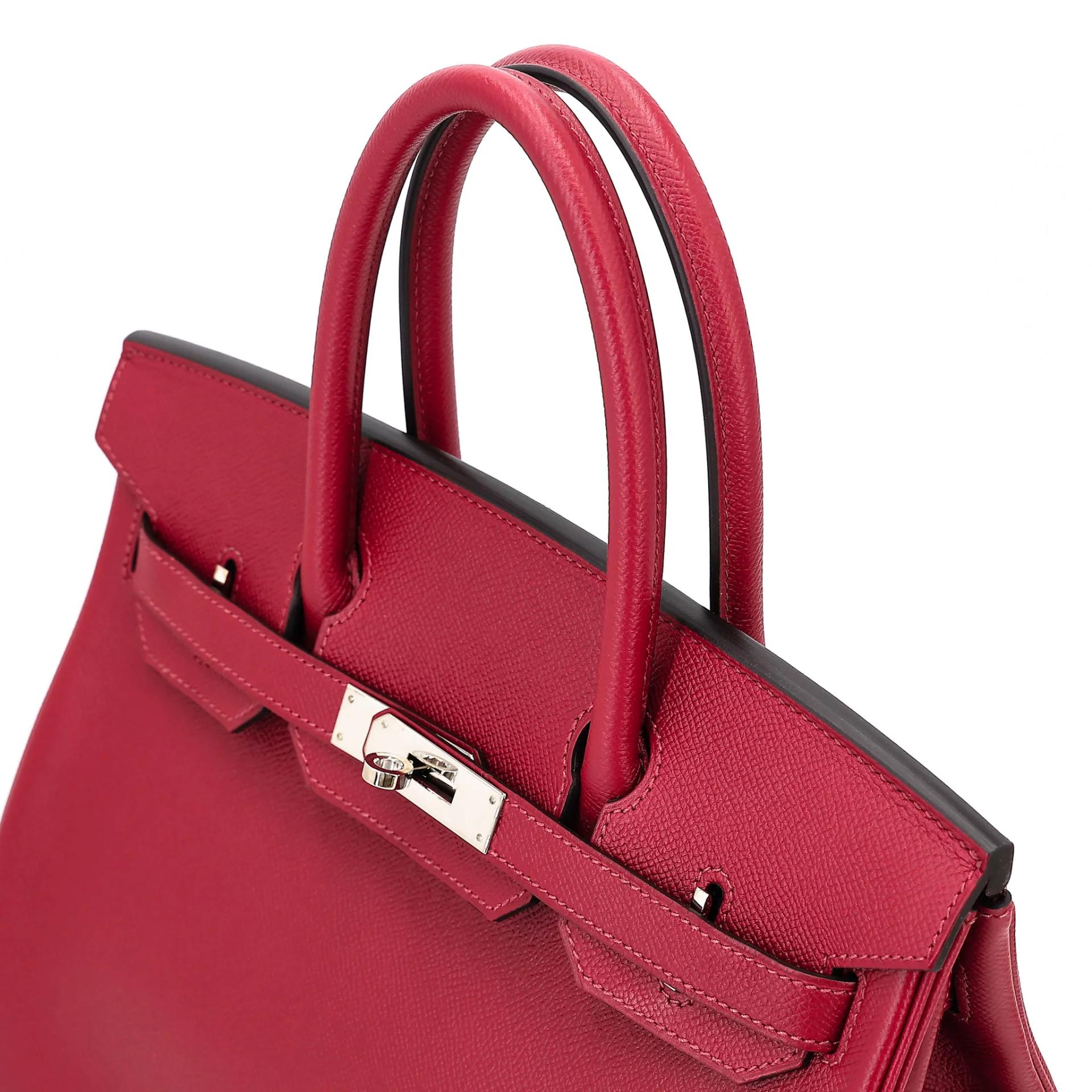 ランク SA HERMÈS エルメス バーキン30 ルージュグレナ (K1) エプソン シルバー金具 X刻印 (2016) - 3