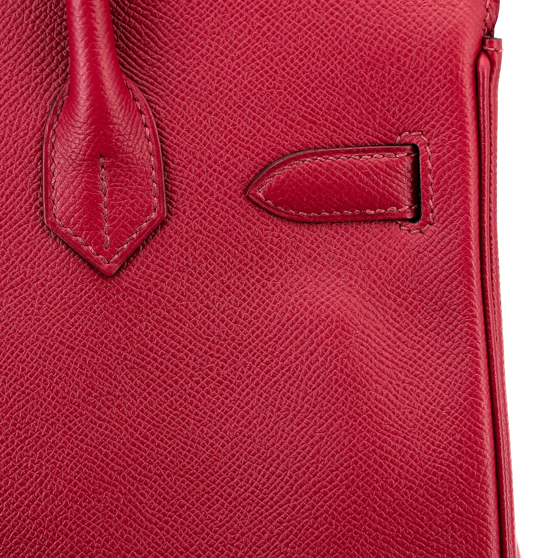 ランク SA HERMÈS エルメス バーキン30 ルージュグレナ (K1) エプソン シルバー金具 X刻印 (2016) - 13
