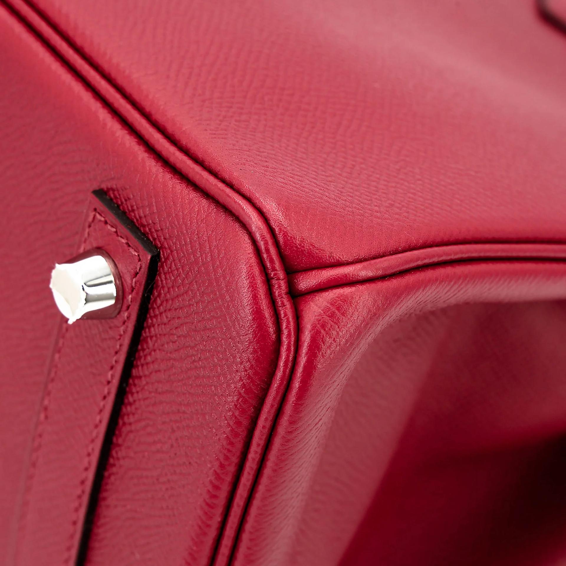 ランク SA HERMÈS エルメス バーキン30 ルージュグレナ (K1) エプソン シルバー金具 X刻印 (2016) - 11