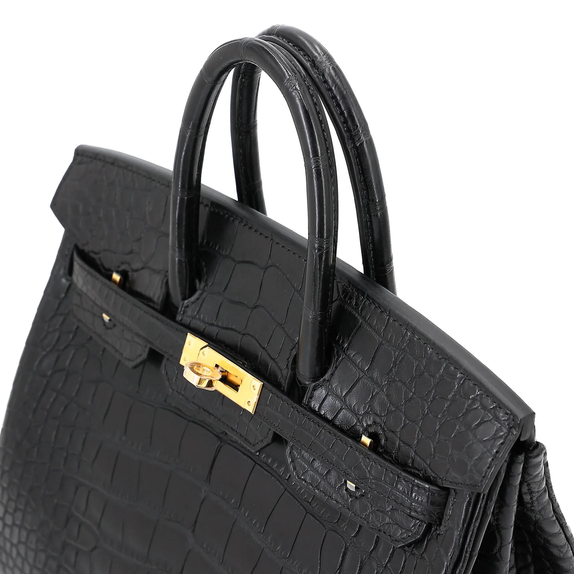 Brand New ( Rank N ) HERMÈS Birkin 25 Noir (89) Matte Alligator Gold hardware G (2026) - 3