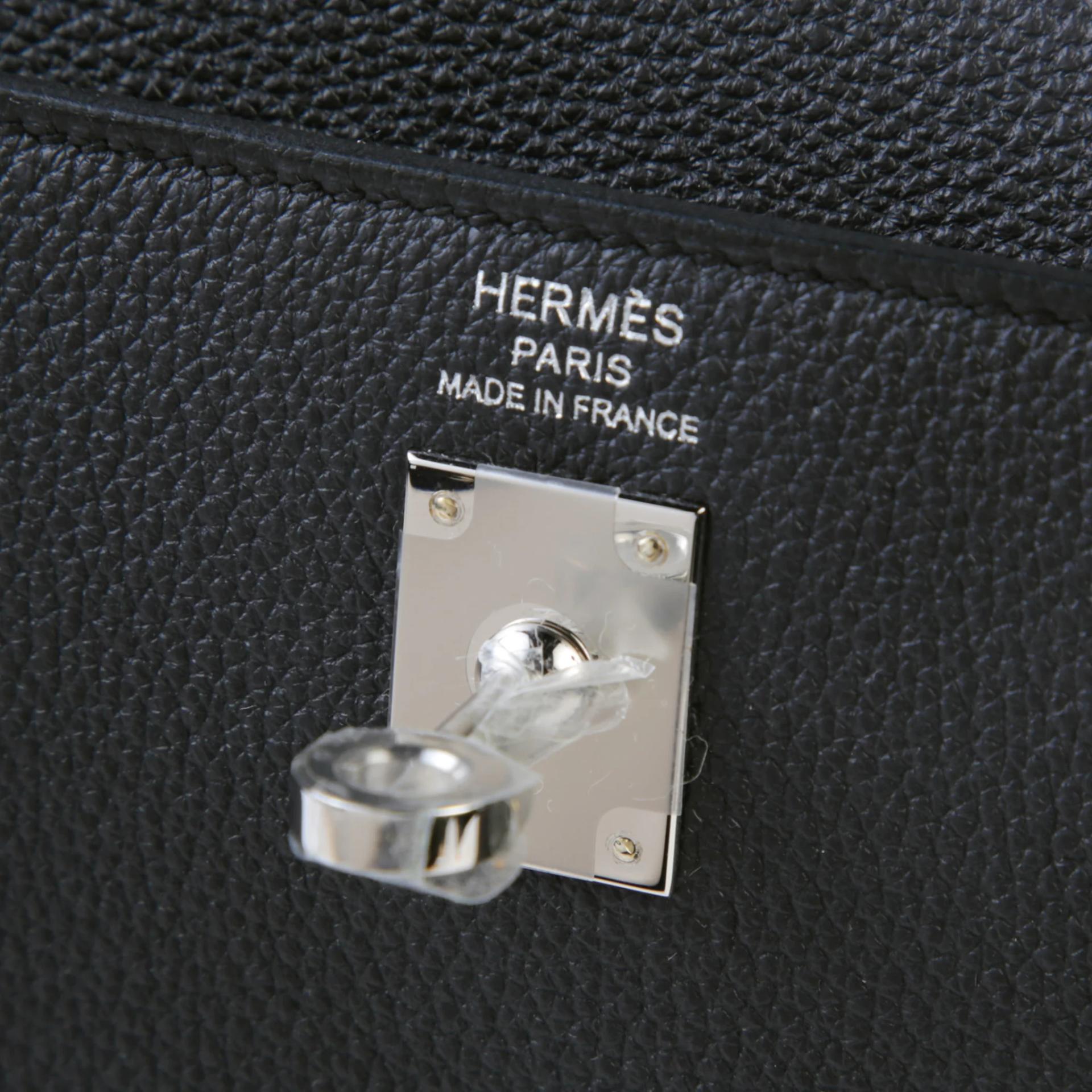 Brand New ( Rank N ) HERMÈS Kelly 25 Noir (89) Togo Palladium hardware G (2026) - 9