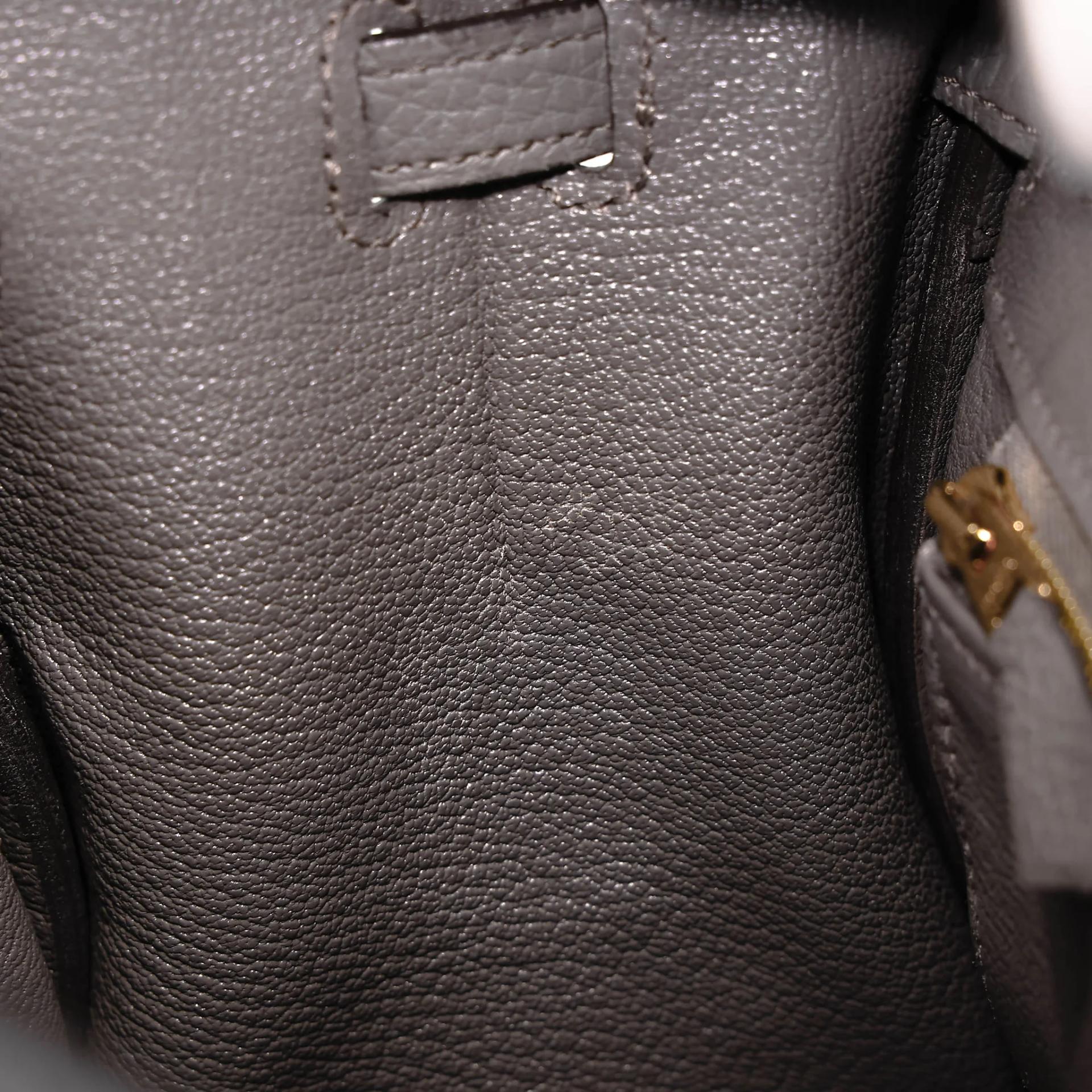 Very Good ( Rank A) HERMÈS Birkin 25 Etain (8F) Togo Gold hardware U (2022) - 21