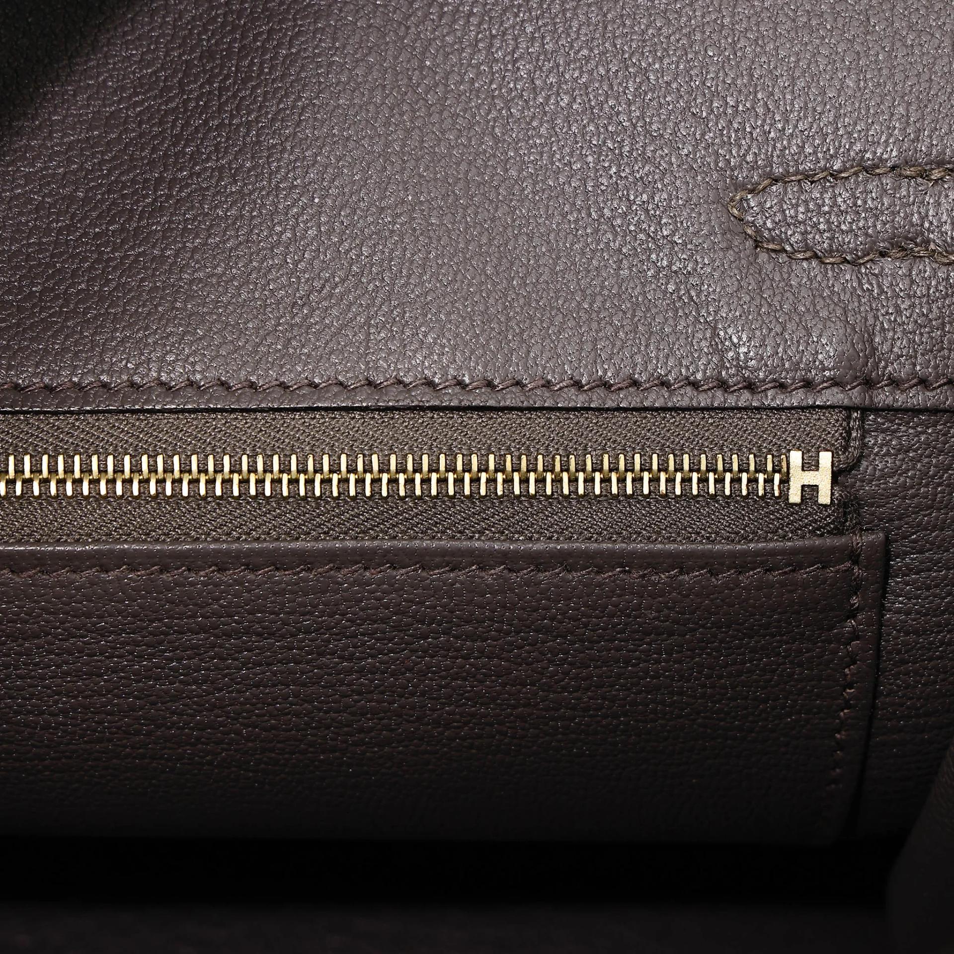 Very Good ( Rank A) HERMÈS Birkin 25 Etain (8F) Togo Gold hardware U (2022) - 17