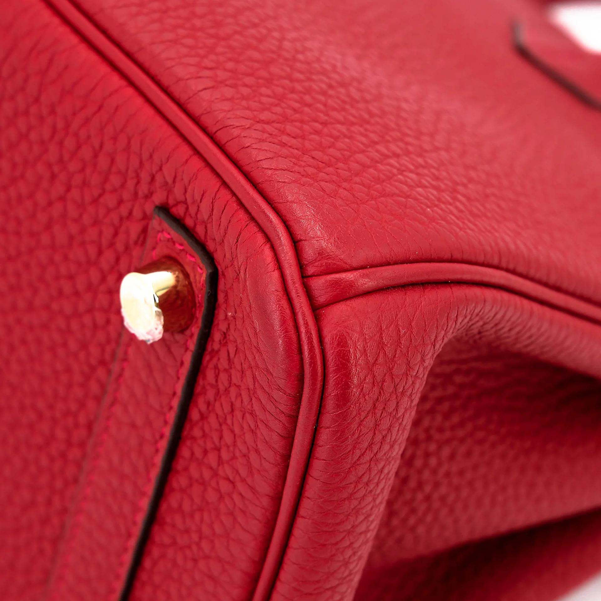 ランク A HERMÈS エルメス バーキン25 ルージュヴィフ (53) トゴ ゴールド金具 C刻印 (2018) - 12