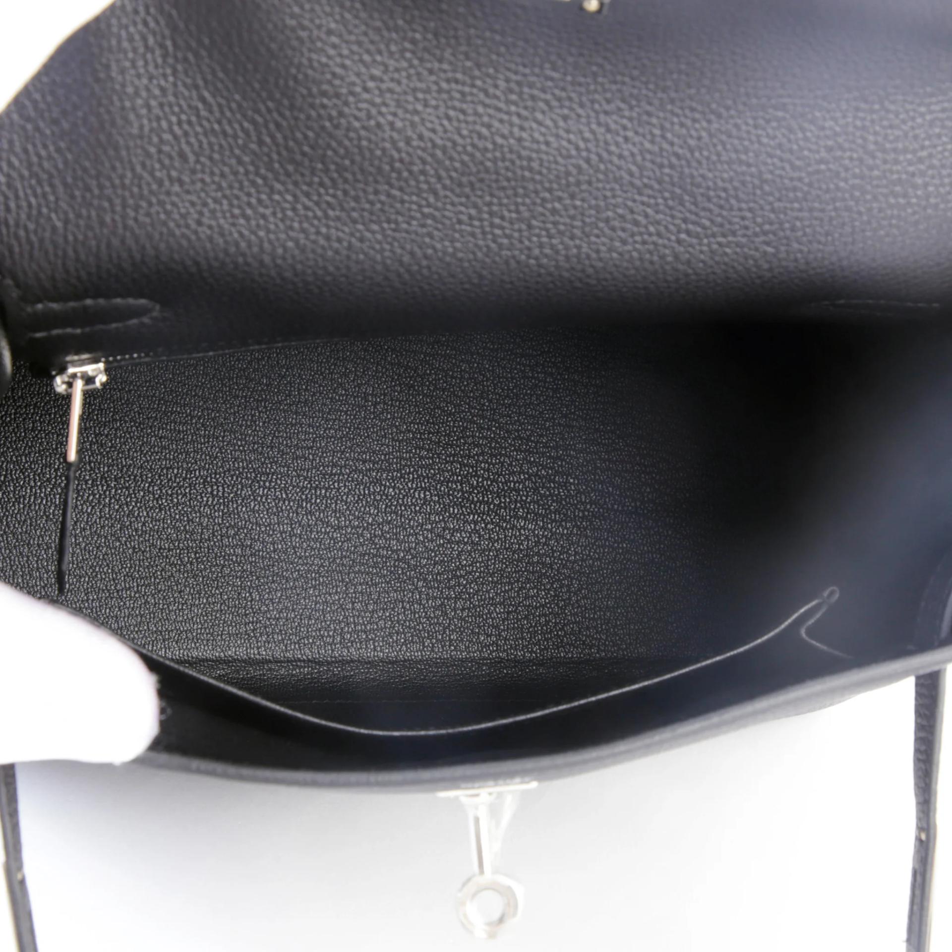 Brand New ( Rank N ) HERMÈS Kelly 25 Noir (89) Togo Palladium hardware G (2026) - 12