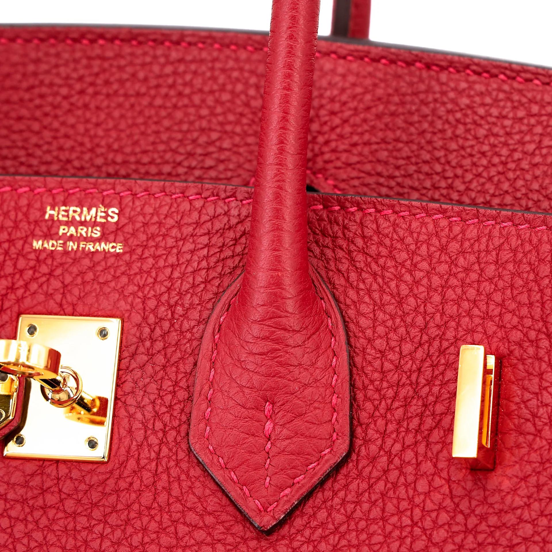 ランク A HERMÈS エルメス バーキン25 ルージュヴィフ (53) トゴ ゴールド金具 C刻印 (2018) - 5