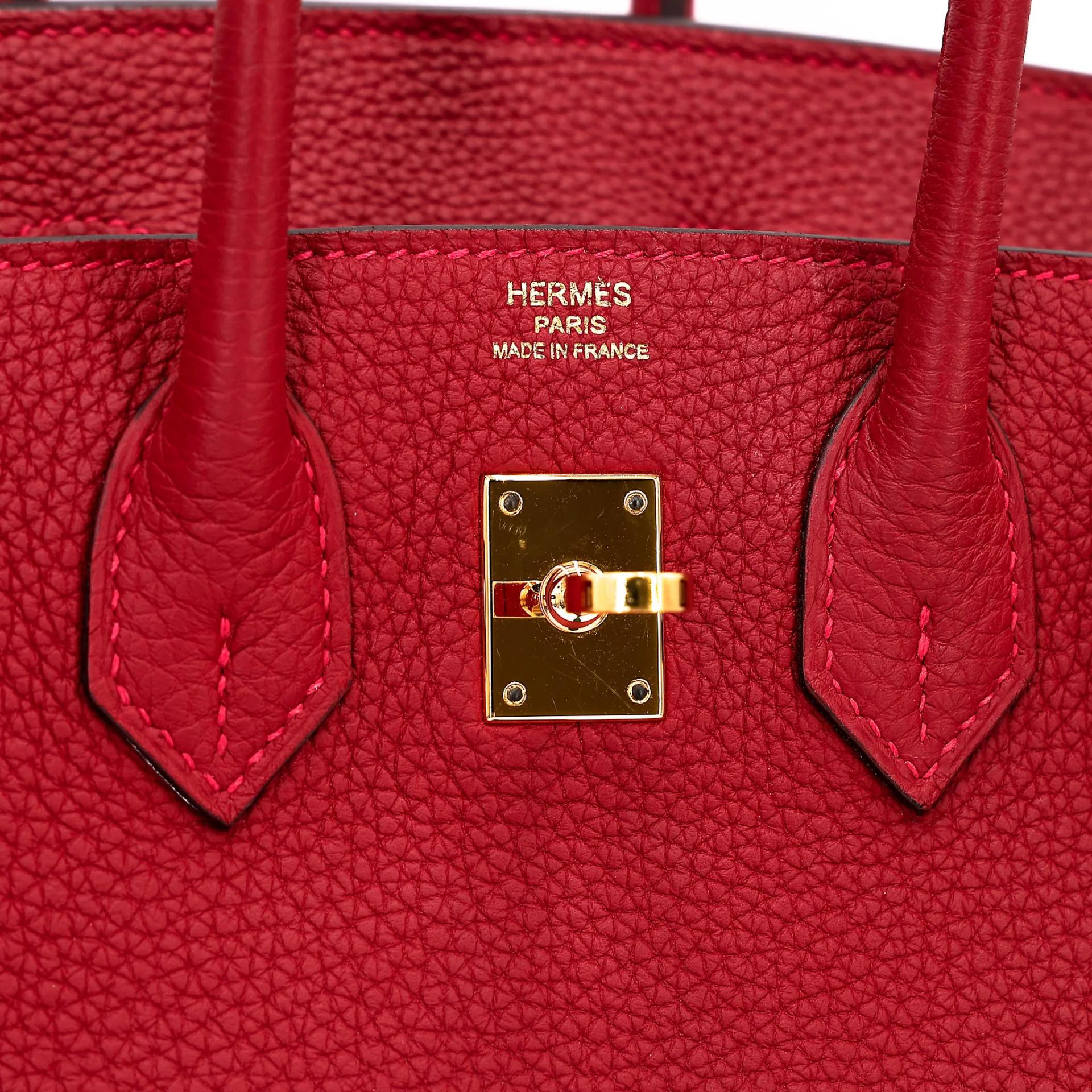 ランク A HERMÈS エルメス バーキン25 ルージュヴィフ (53) トゴ ゴールド金具 C刻印 (2018) - 19