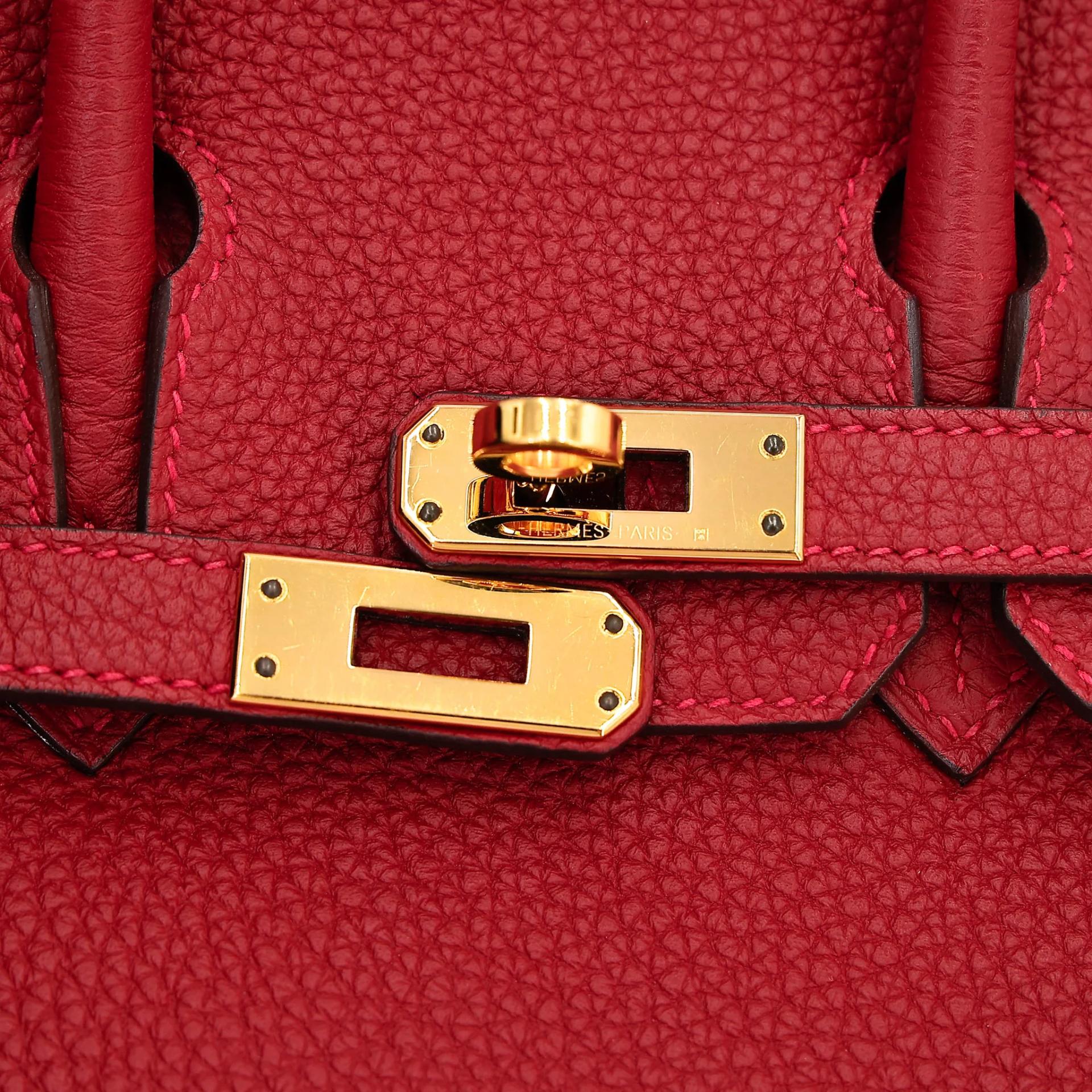ランク A HERMÈS エルメス バーキン25 ルージュヴィフ (53) トゴ ゴールド金具 C刻印 (2018) - 15