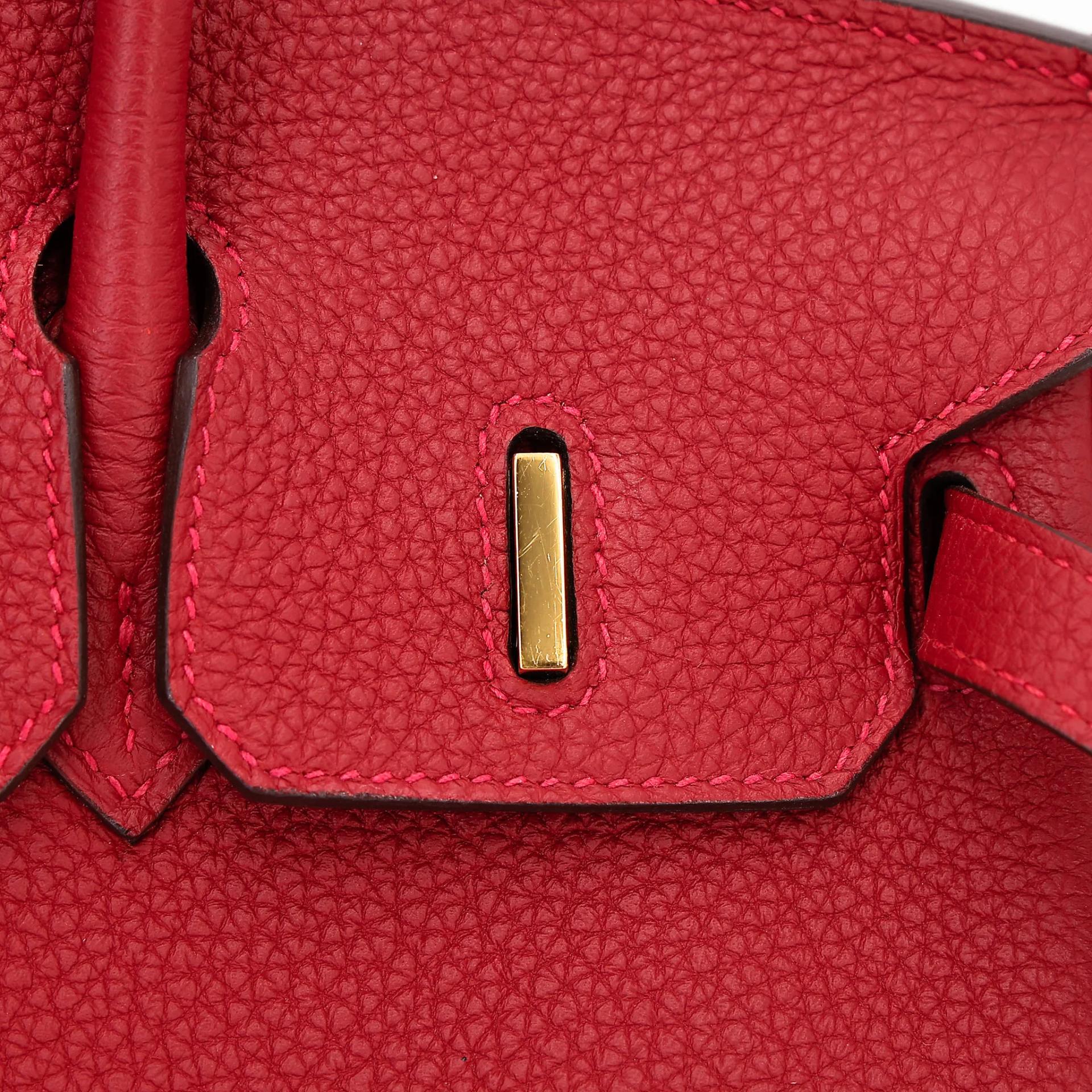 ランク A HERMÈS エルメス バーキン25 ルージュヴィフ (53) トゴ ゴールド金具 C刻印 (2018) - 16