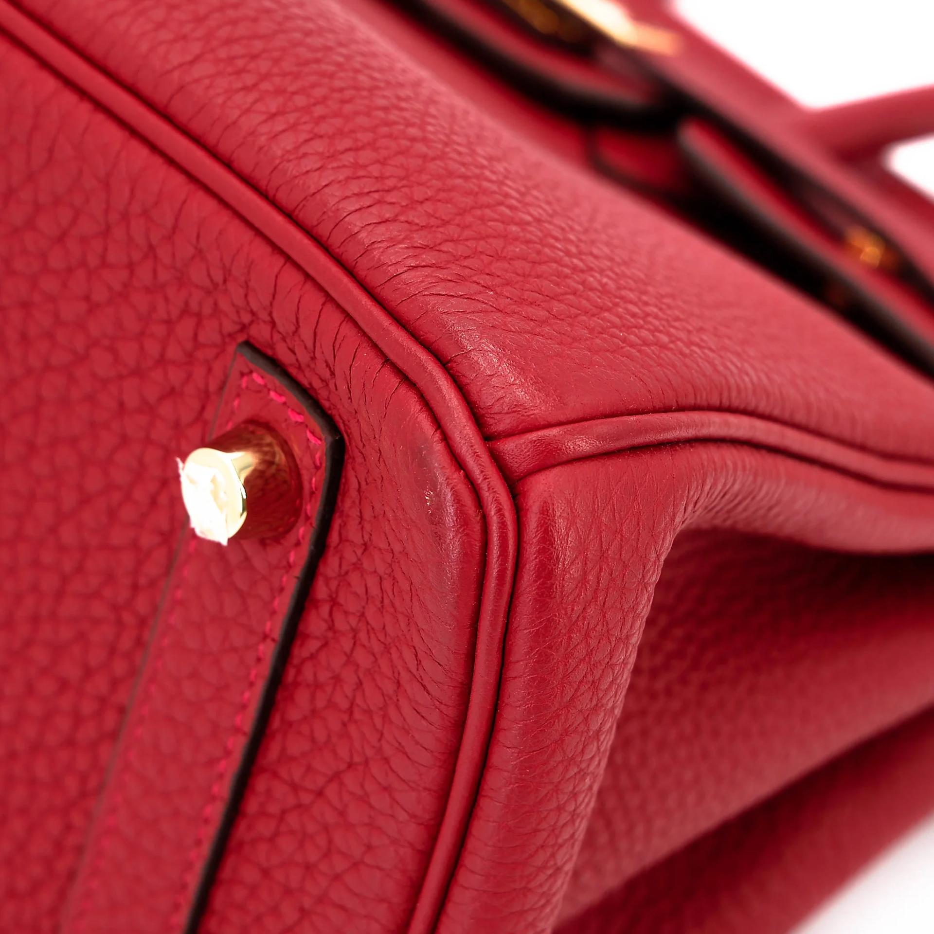ランク A HERMÈS エルメス バーキン25 ルージュヴィフ (53) トゴ ゴールド金具 C刻印 (2018) - 10