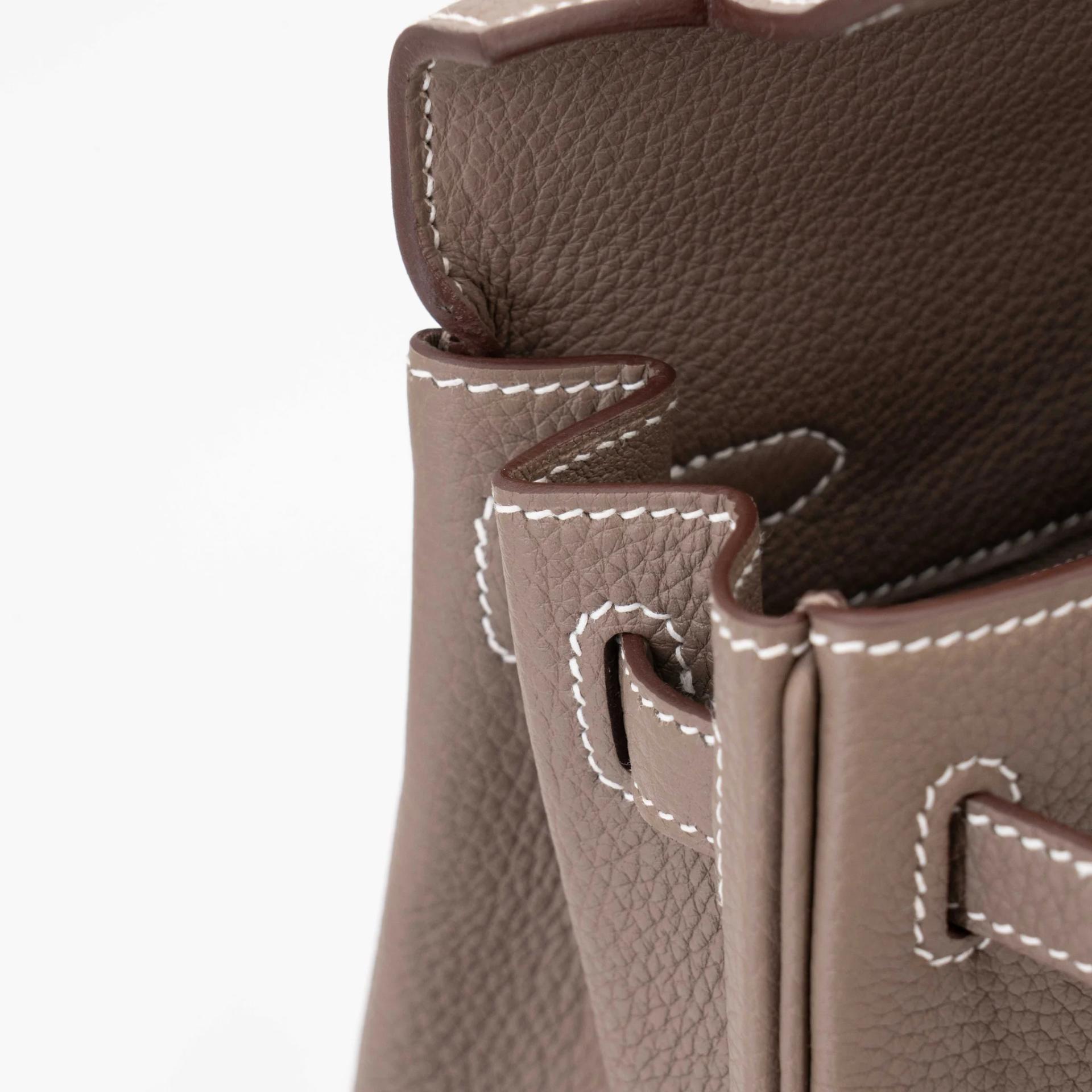Brand New ( Rank N ) HERMÈS Kelly 25 Etoupe (18) Togo Palladium hardware G (2026) - 12