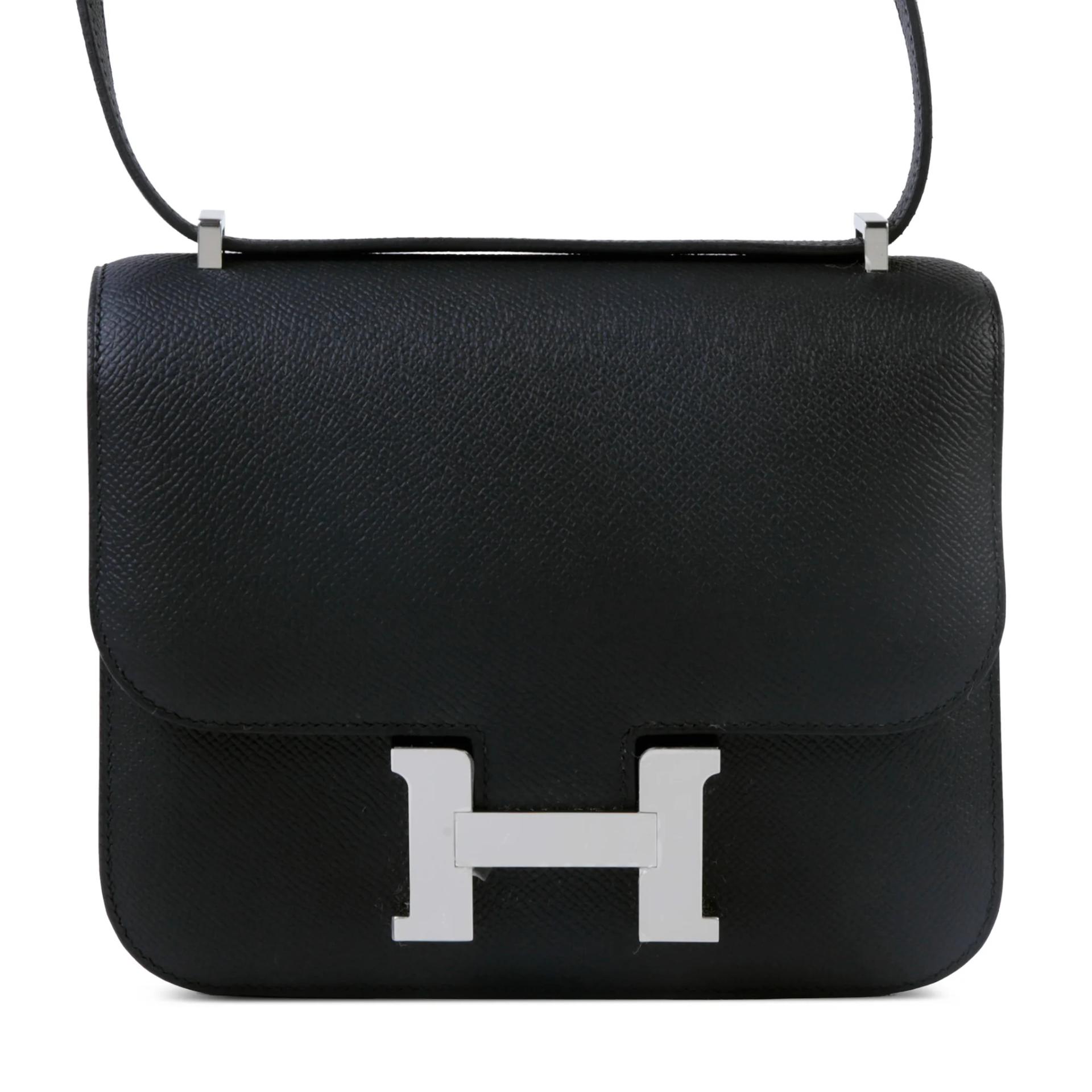 Brand New ( Rank N ) HERMÈS Constance Mini 19 Mirror Noir (89) Epsom Palladium hardware G (2026) - 1