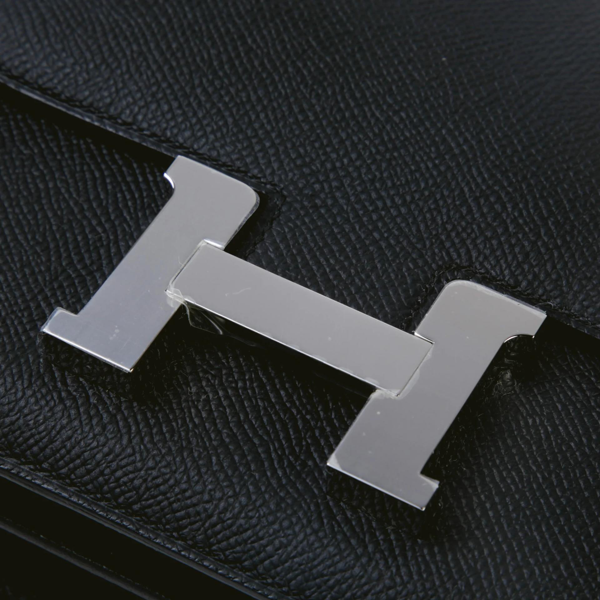 Brand New ( Rank N ) HERMÈS Constance Mini 19 Mirror Noir (89) Epsom Palladium hardware G (2026) - 8