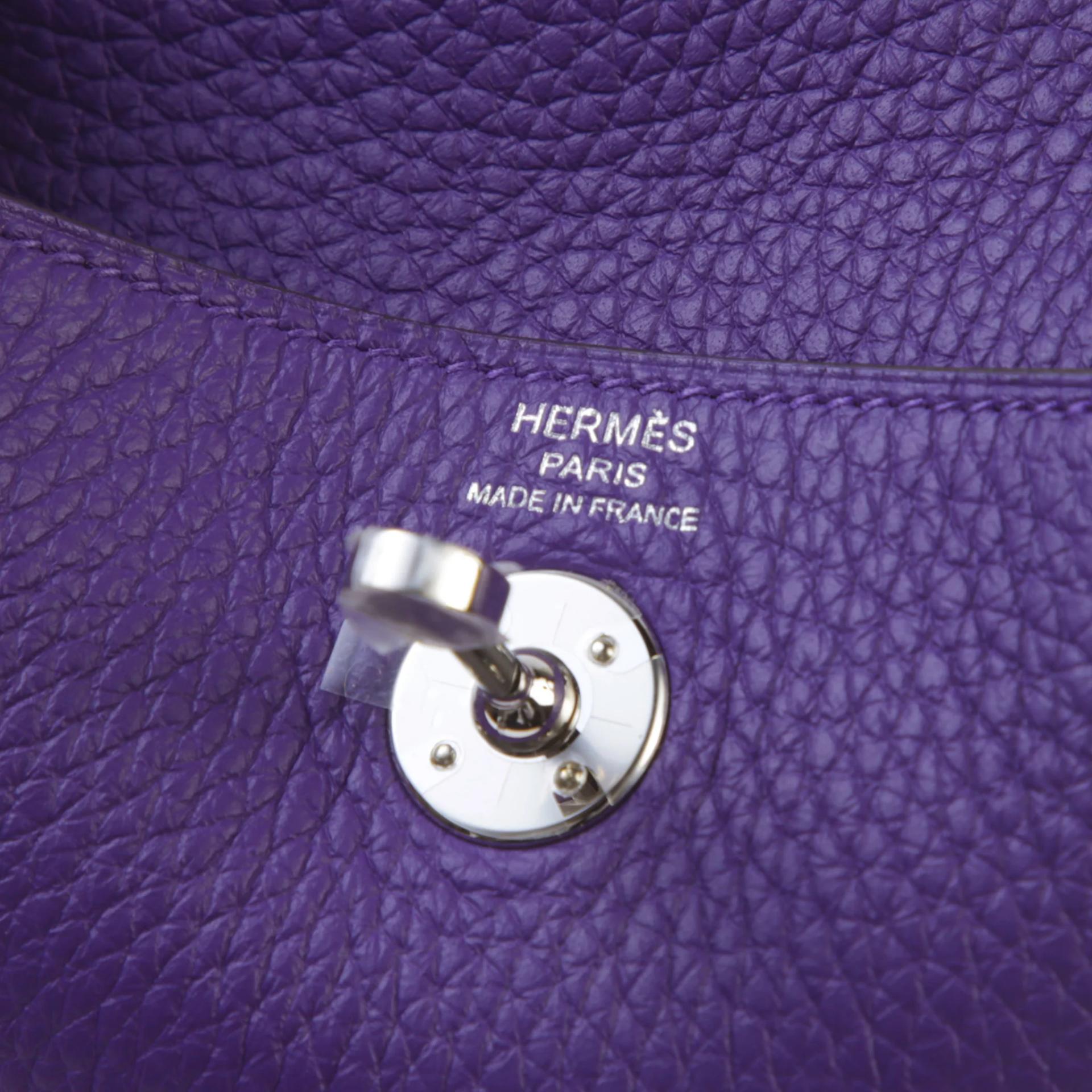 Brand New ( Rank N ) HERMÈS Mini Lindy II Purple (X3) Clemence Palladium hardware G (2026) - 9