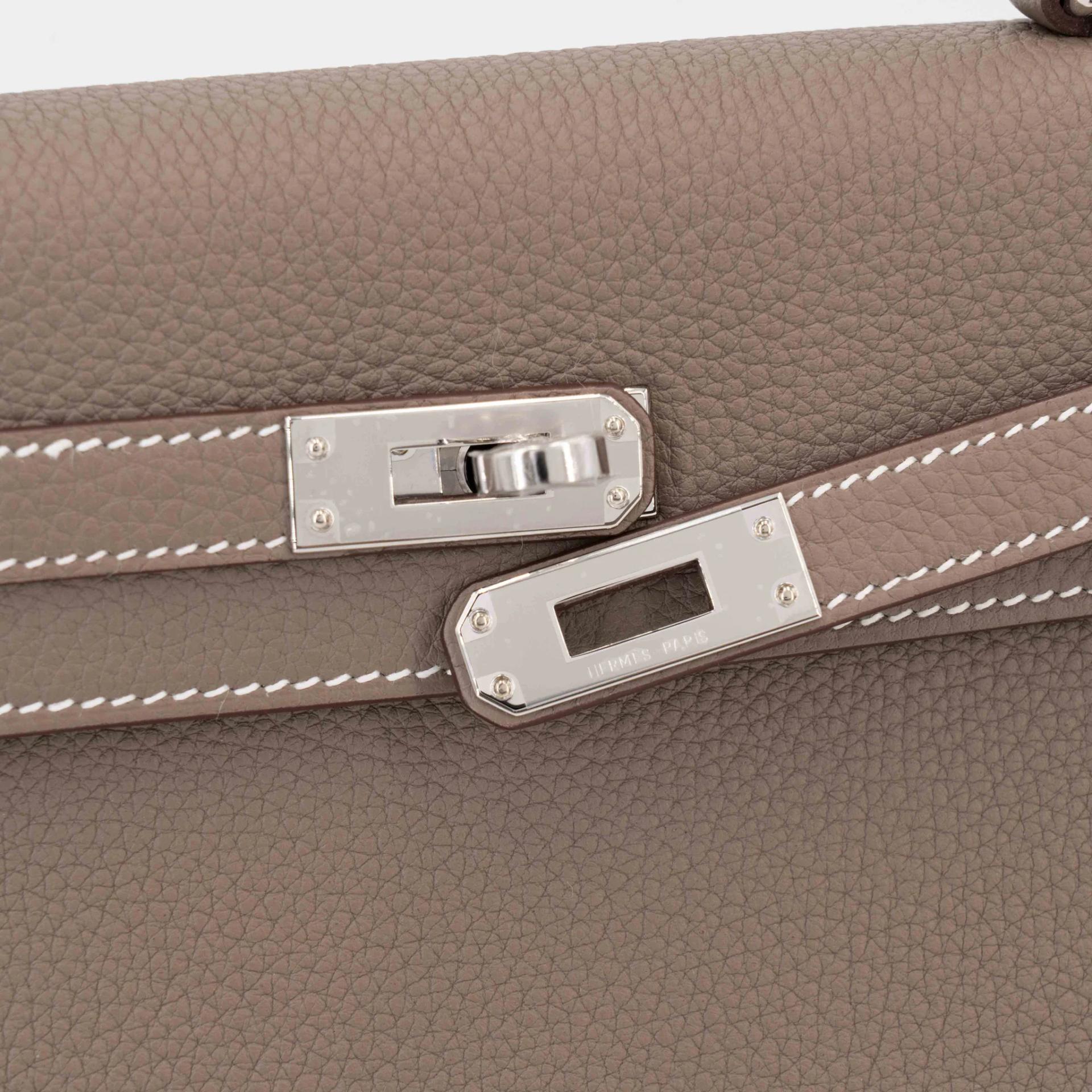 Brand New ( Rank N ) HERMÈS Kelly 25 Etoupe (18) Togo Palladium hardware G (2026) - 8