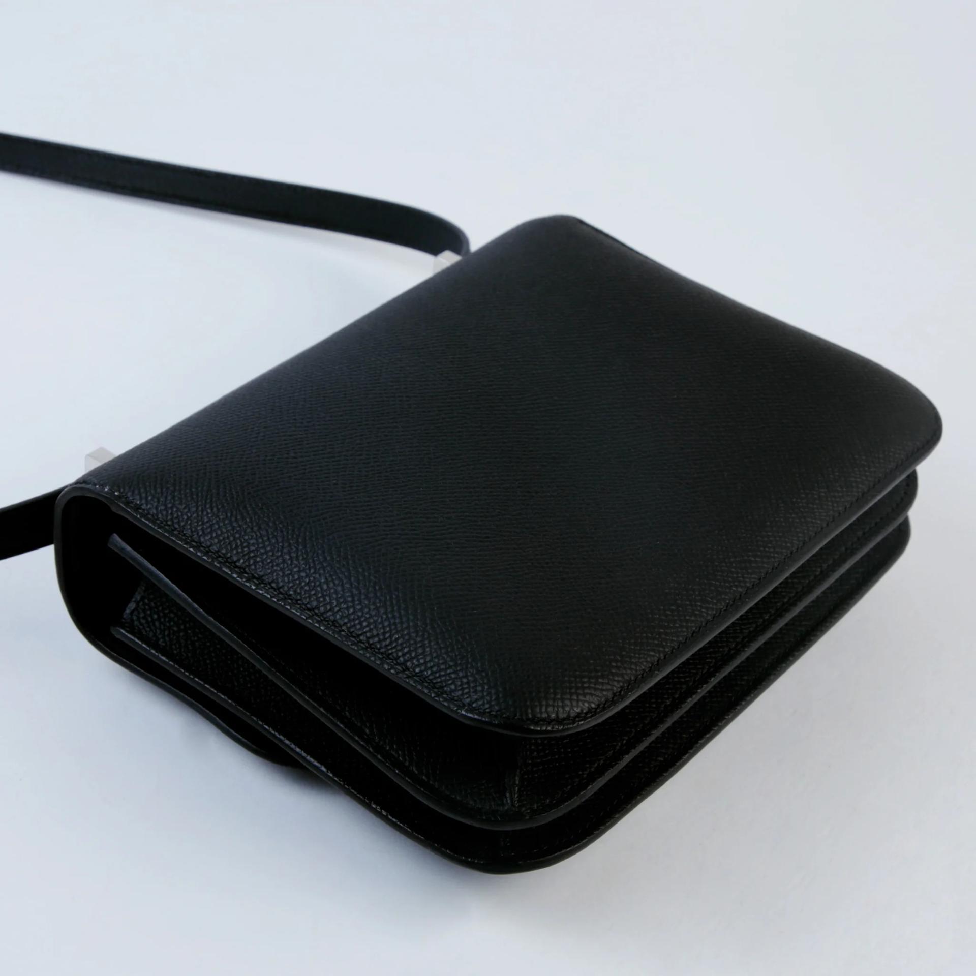 Brand New ( Rank N ) HERMÈS Constance Mini 19 Mirror Noir (89) Epsom Palladium hardware G (2026) - 6