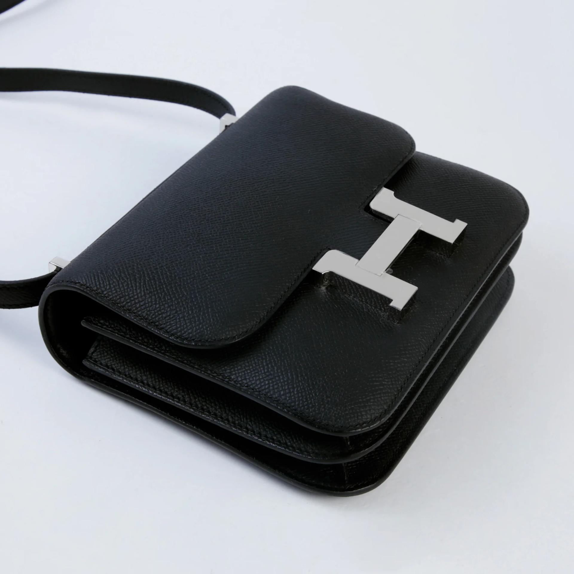 Brand New ( Rank N ) HERMÈS Constance Mini 19 Mirror Noir (89) Epsom Palladium hardware G (2026) - 4