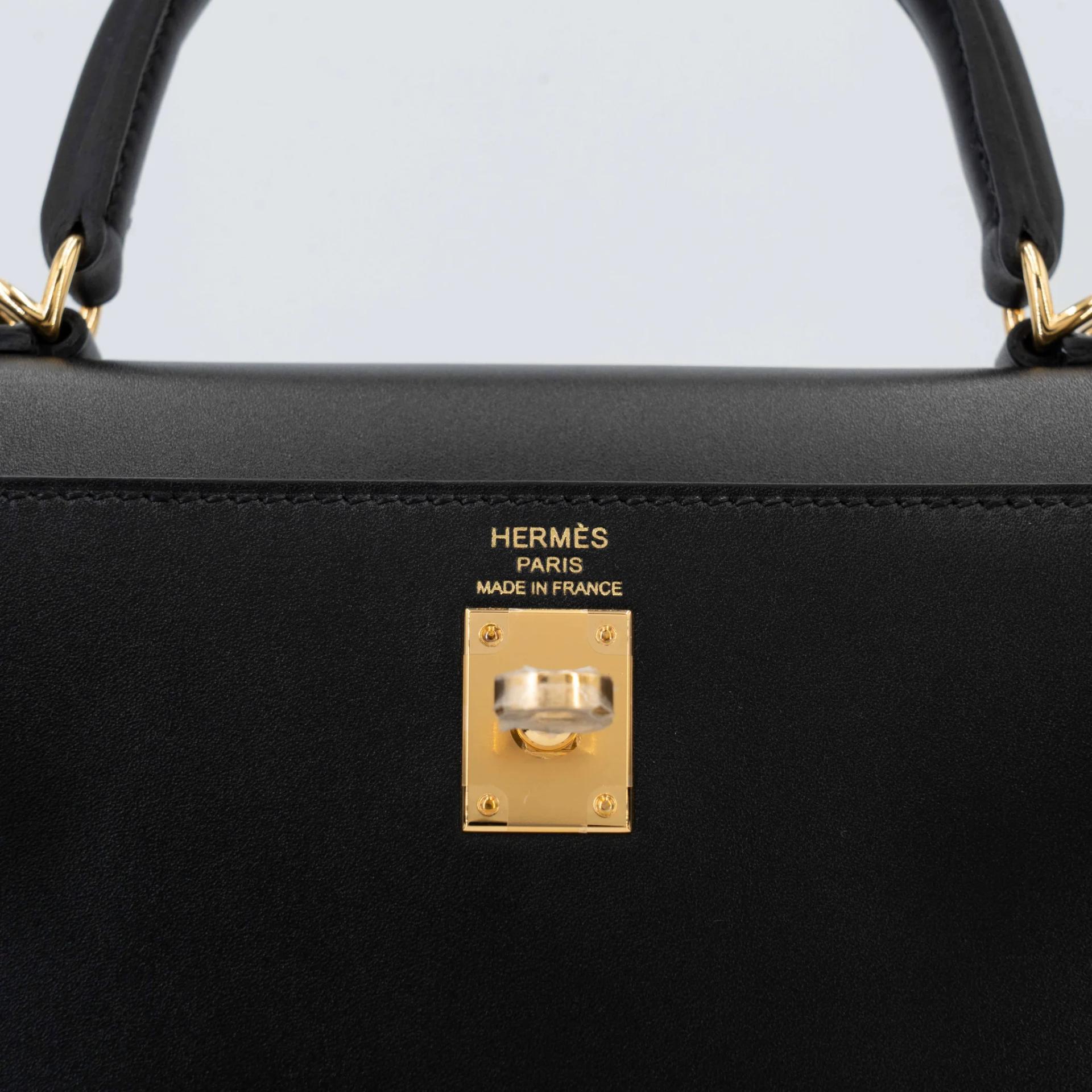 Brand New ( Rank N ) HERMÈS Kelly 25 Sellier Noir (89) Tadelakt Gold hardware G (2026) - 9