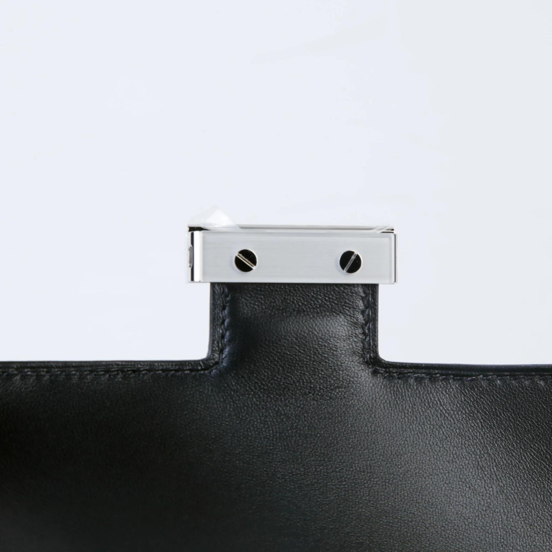 Brand New ( Rank N ) HERMÈS Constance Mini 19 Mirror Noir (89) Epsom Palladium hardware G (2026) - 9