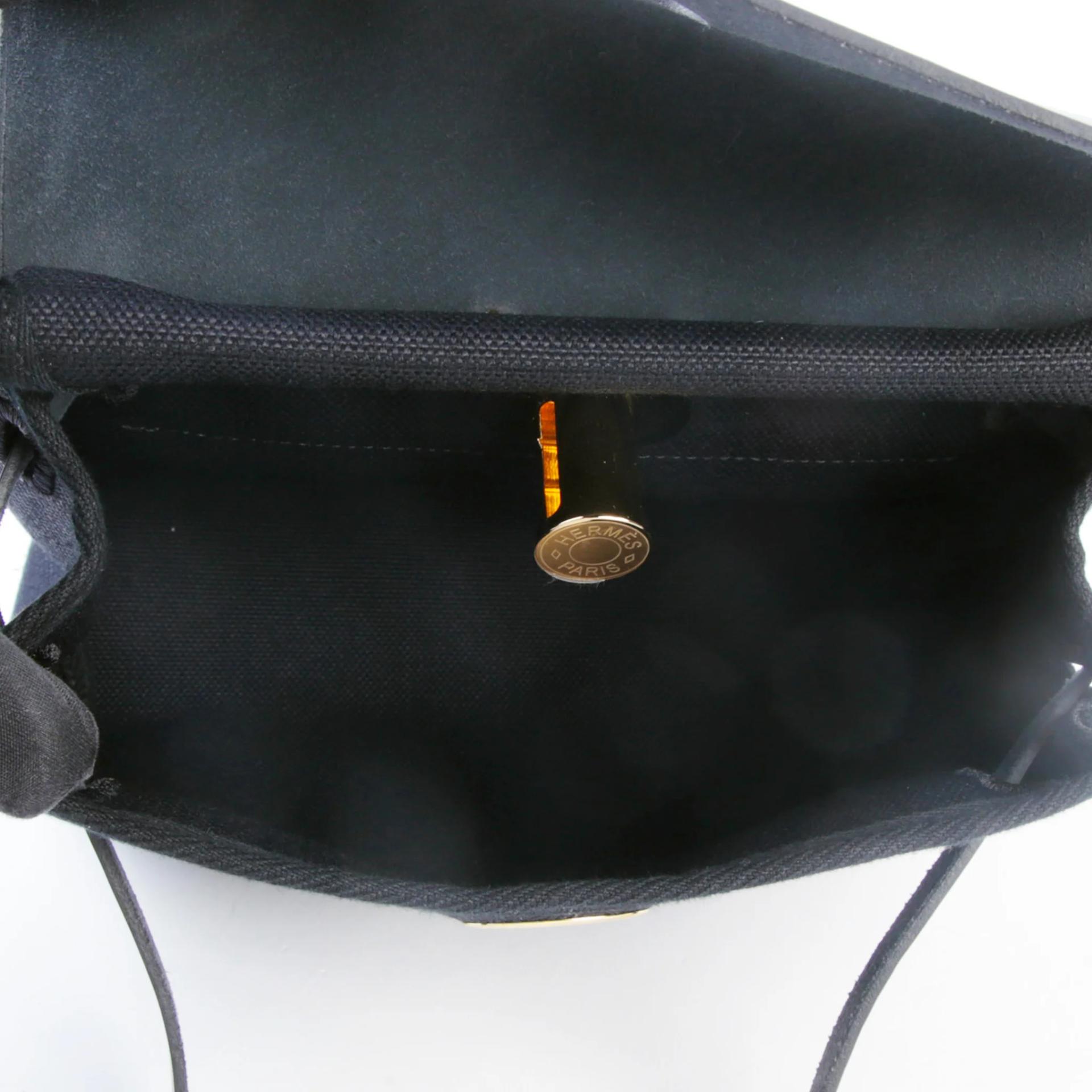 Unused ( Rank NS ) HERMÈS Herbag Zip Mini 20 Noir (89) Vache Hunter Canvas Gold hardware K (2025) - 9