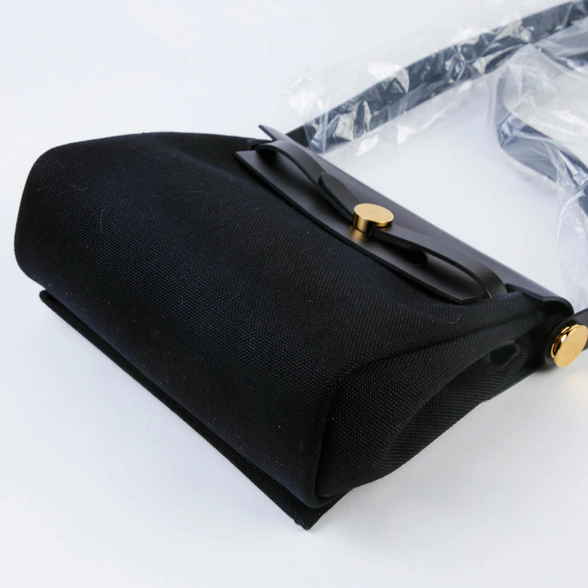 Unused ( Rank NS ) HERMÈS Herbag Zip Mini 20 Noir (89) Vache Hunter Canvas Gold hardware K (2025) - 5