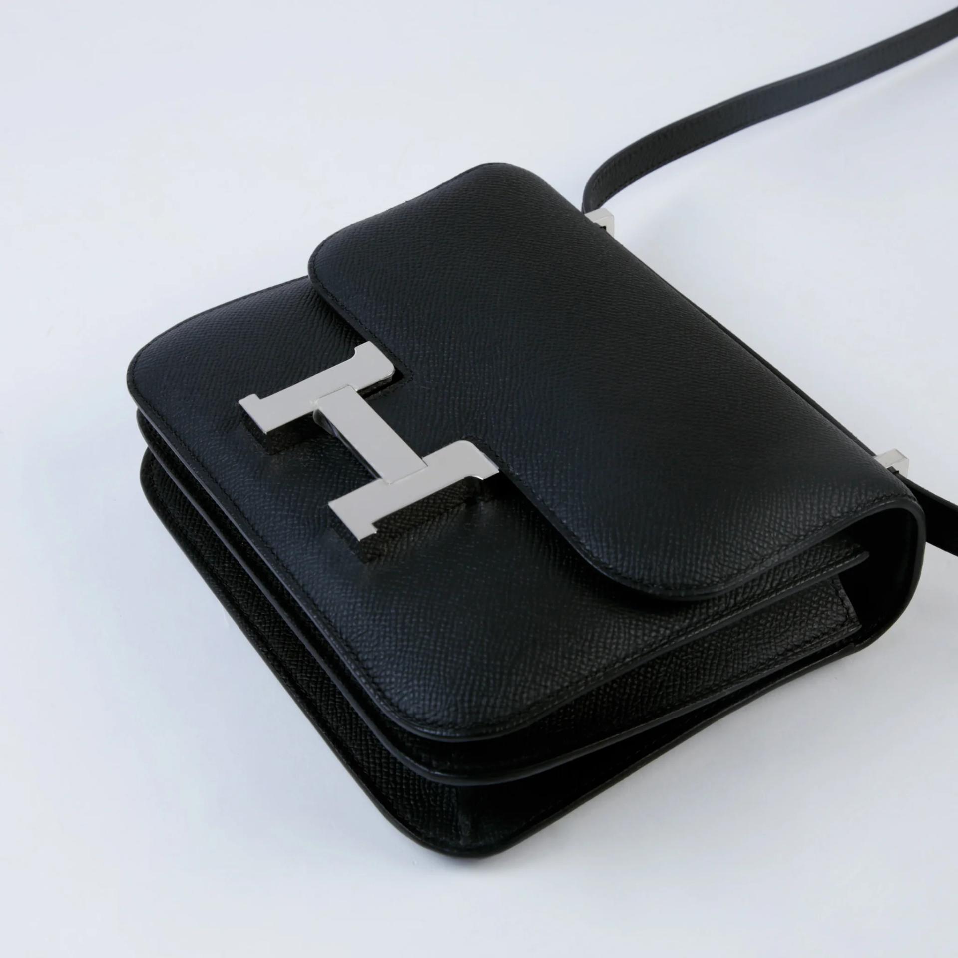 Brand New ( Rank N ) HERMÈS Constance Mini 19 Mirror Noir (89) Epsom Palladium hardware G (2026) - 5