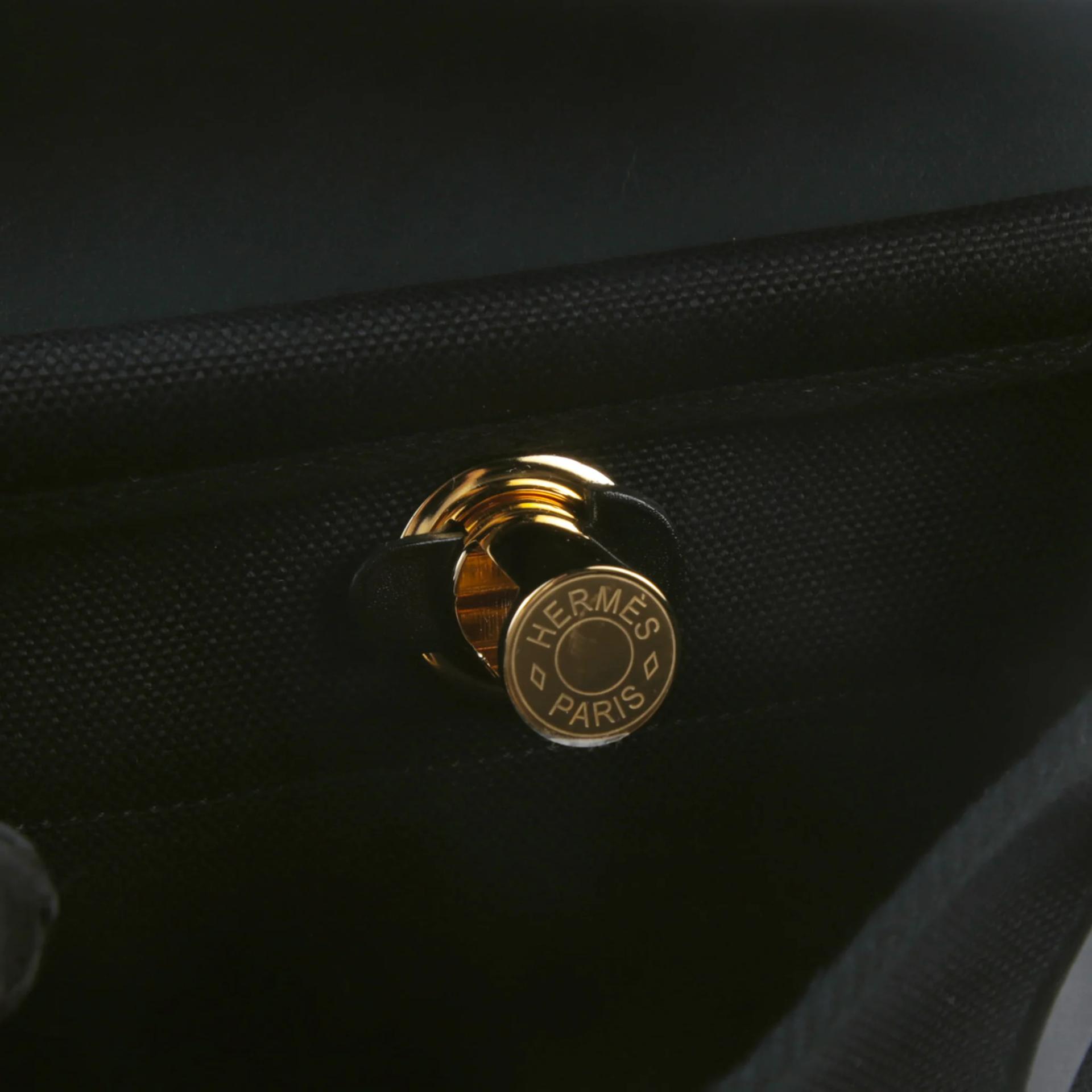 Unused ( Rank NS ) HERMÈS Herbag Zip Mini 20 Noir (89) Vache Hunter Canvas Gold hardware K (2025) - 8
