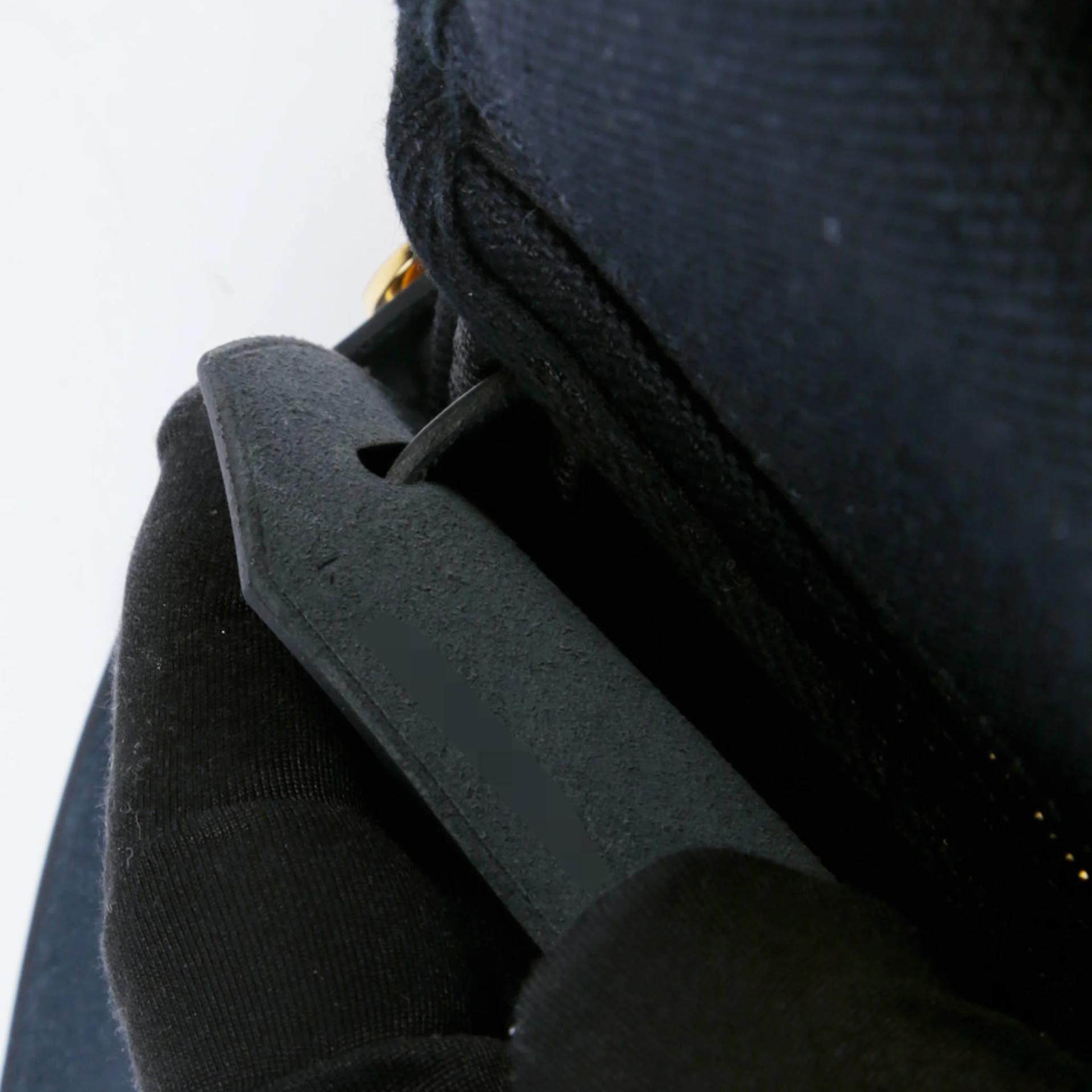 Unused ( Rank NS ) HERMÈS Herbag Zip Mini 20 Noir (89) Vache Hunter Canvas Gold hardware K (2025) - 12