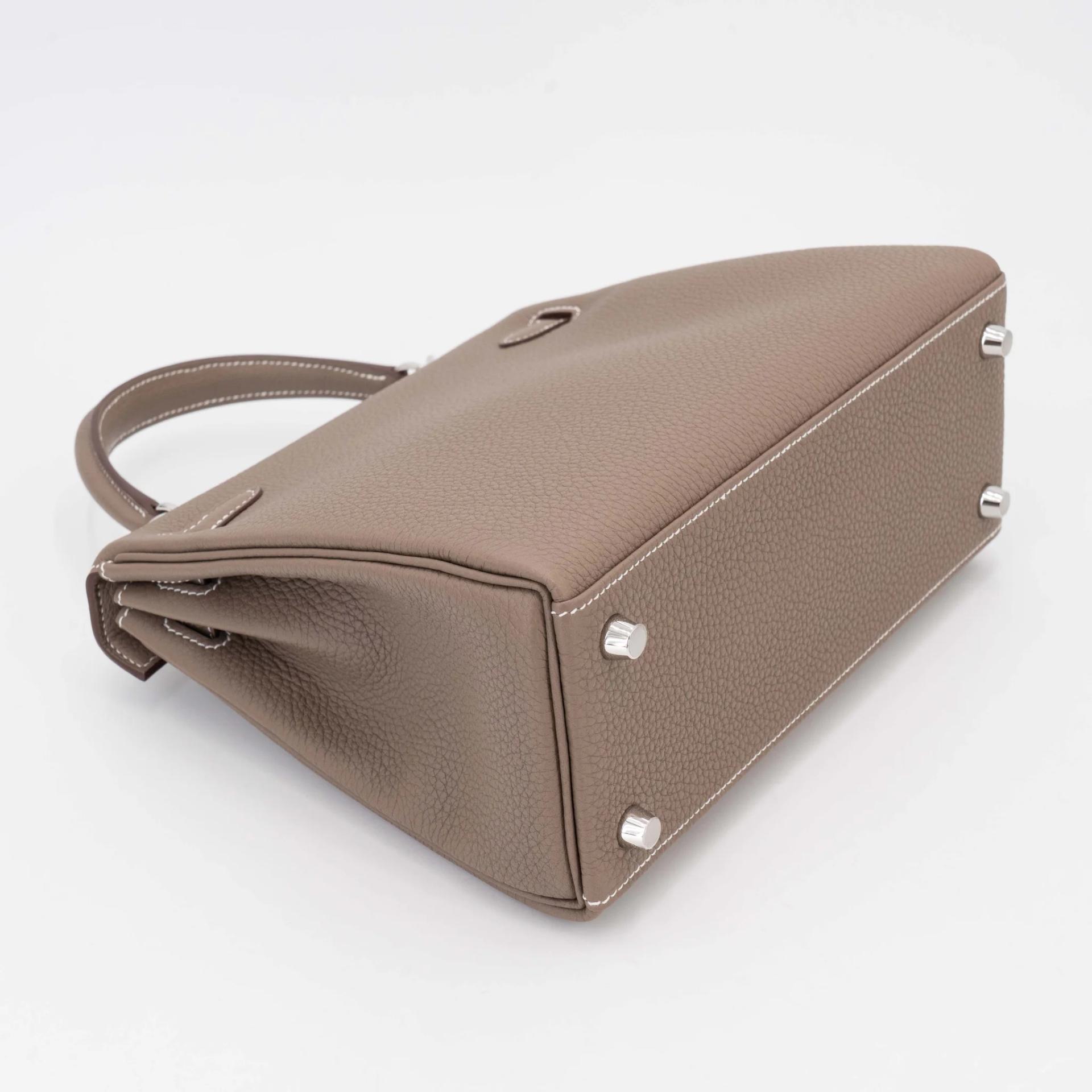 Brand New ( Rank N ) HERMÈS Kelly 25 Etoupe (18) Togo Palladium hardware G (2026) - 7