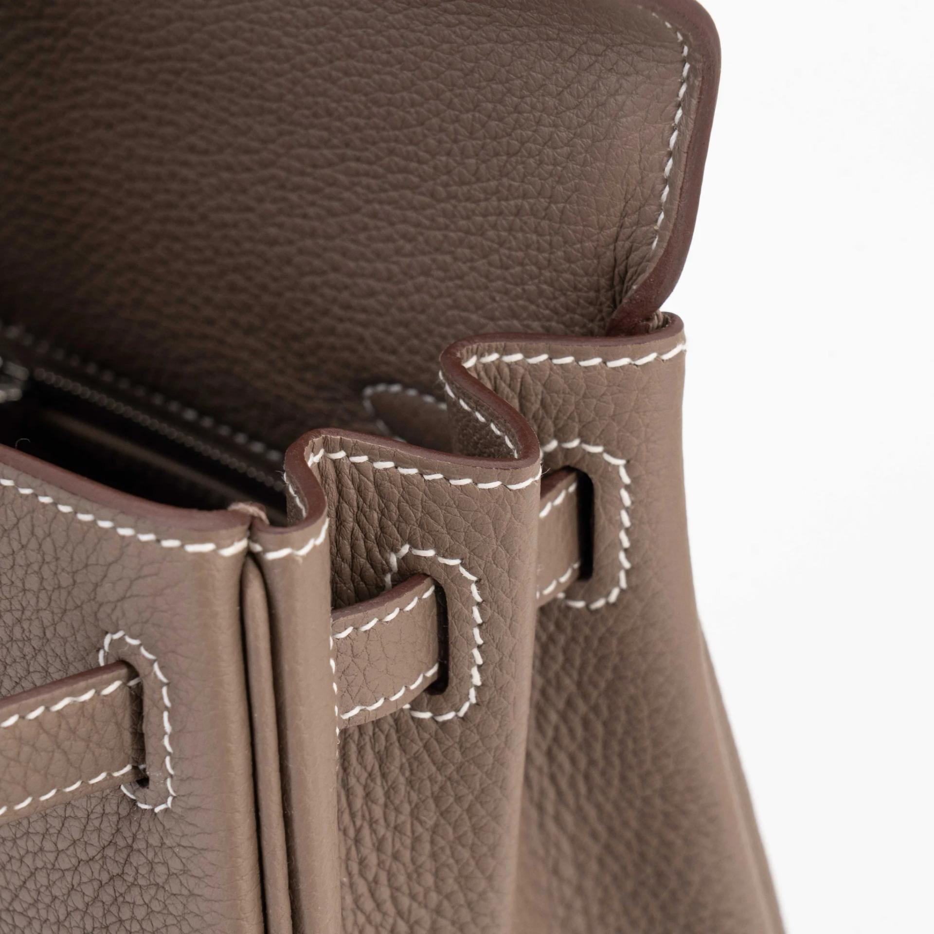 Brand New ( Rank N ) HERMÈS Kelly 25 Etoupe (18) Togo Palladium hardware G (2026) - 11