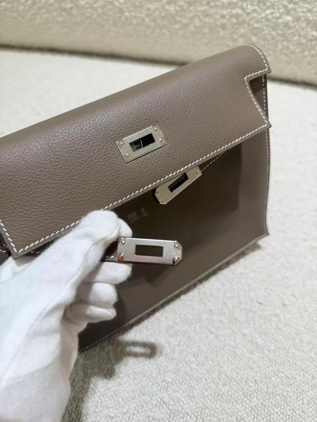 ランク N 新品 HERMÈS エルメス ケリーダンス エトゥープ (18) エバーカラー シルバー金具 G刻印 (2026) - 17