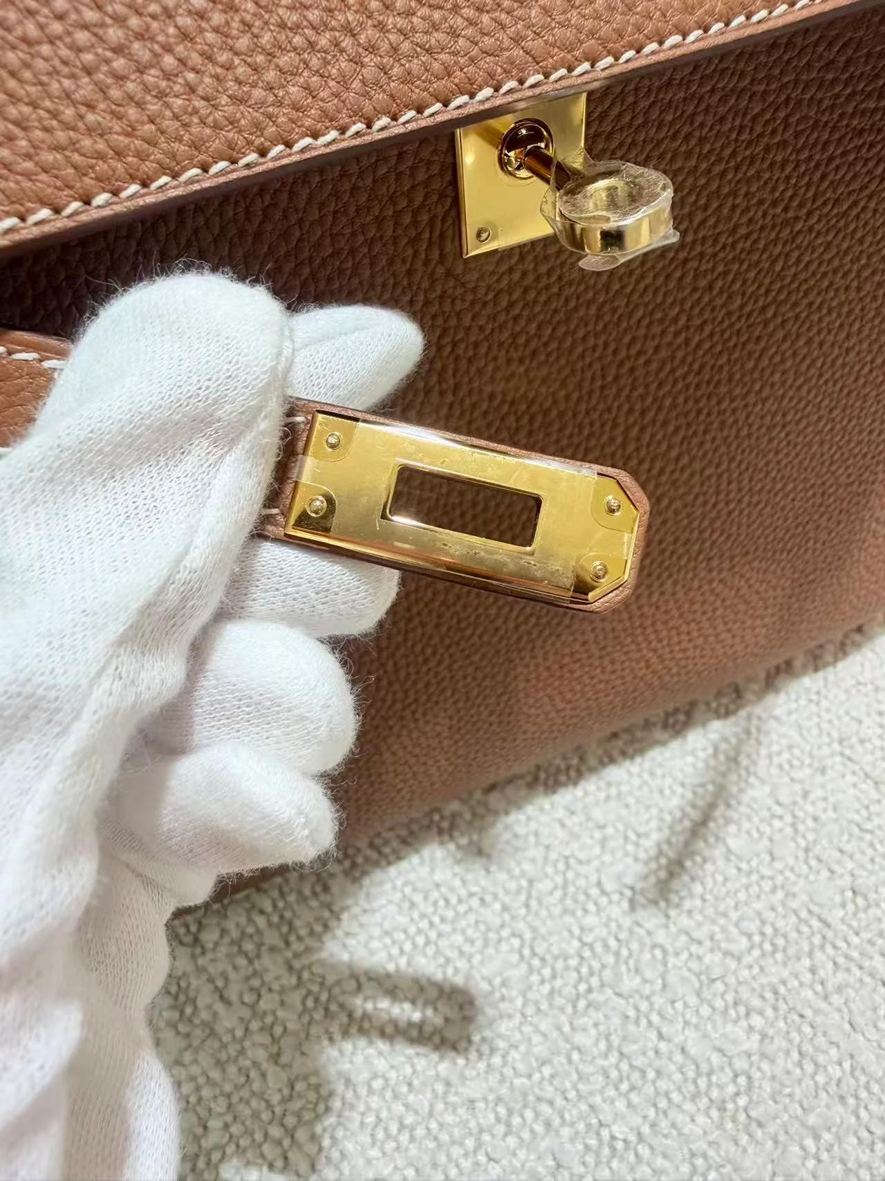 Unused ( Rank NS ) HERMÈS Kelly 25 Gold (37) Togo Gold hardware K (2025) - 16