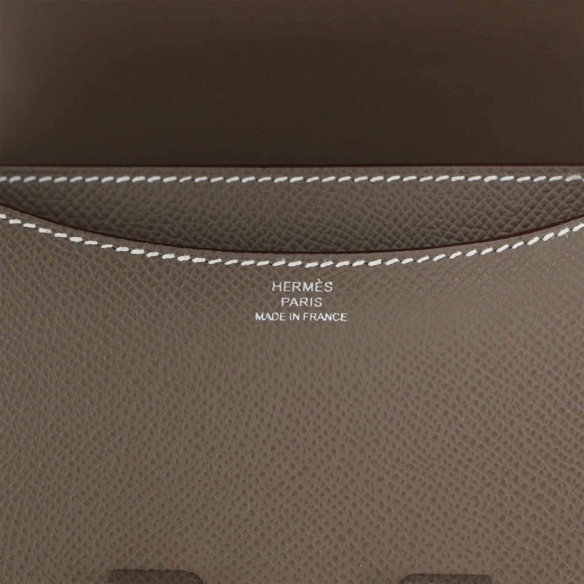 Brand New ( Rank N ) HERMÈS Constance Mini Etoupe (18) Epsom Palladium hardware G (2026) - 11