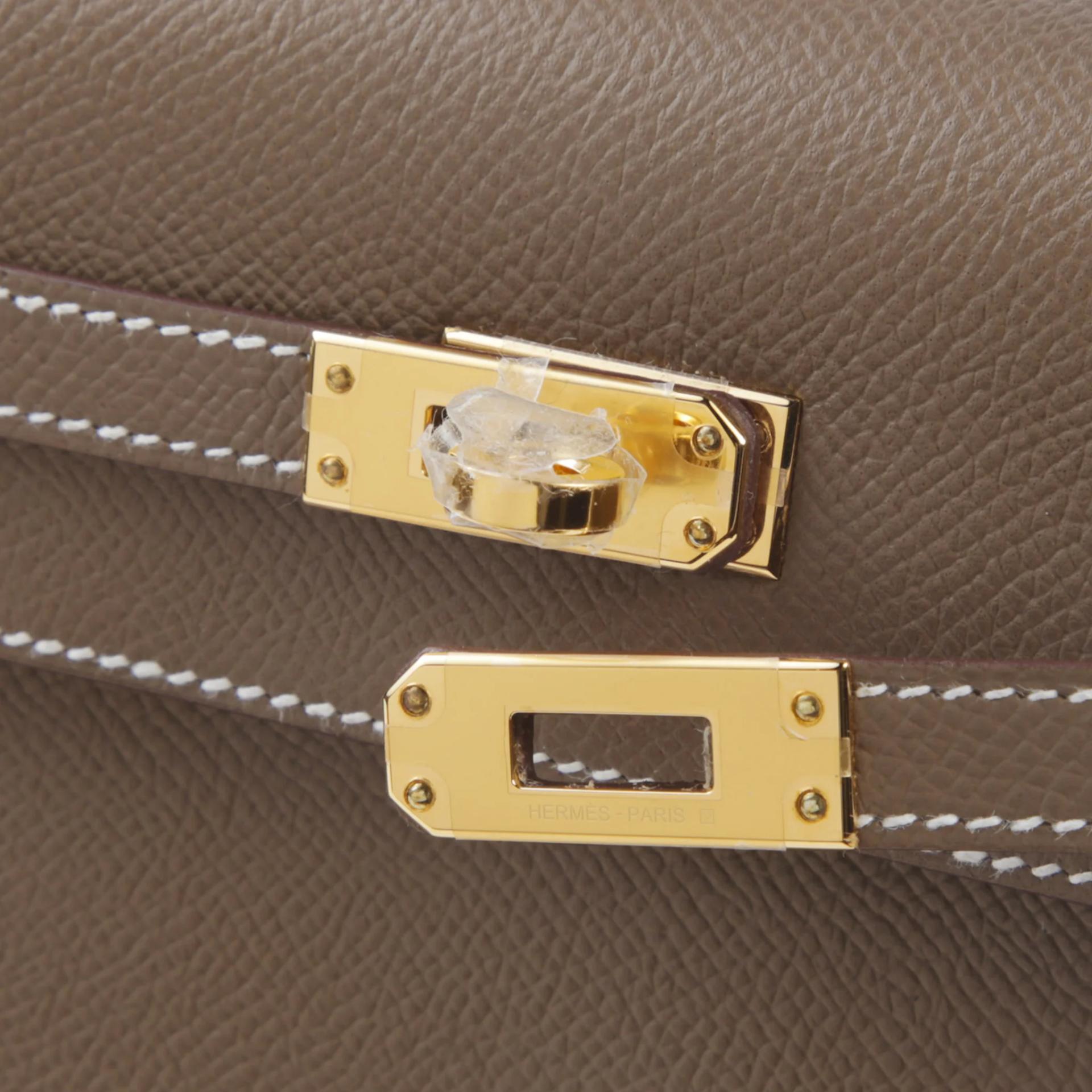 全新 HERMÈS 爱马仕 Kelly 25 外缝 18 大象灰 Etoupe Epsom牛皮 金扣 G刻 2026年 - 8