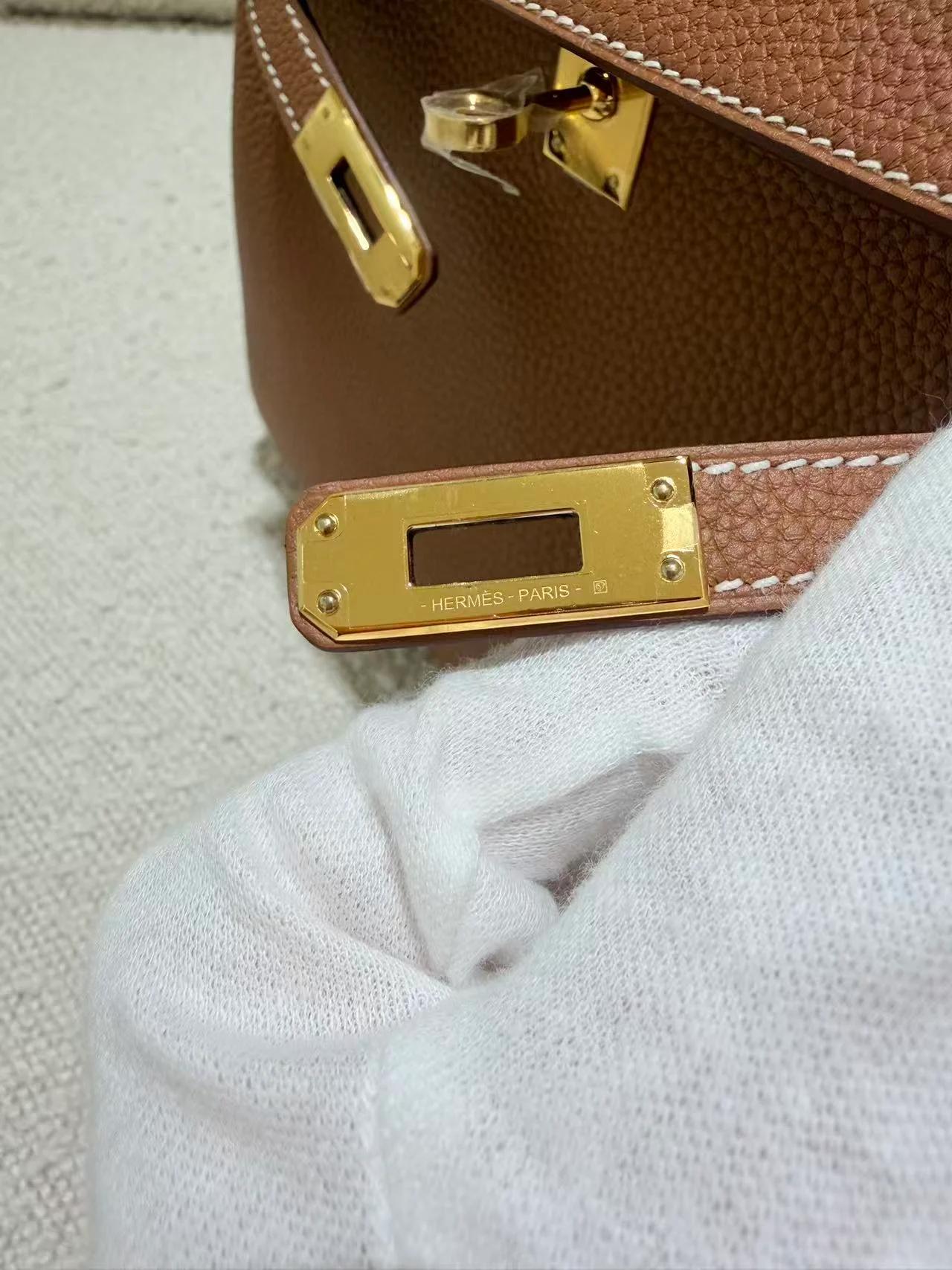 Unused ( Rank NS ) HERMÈS Kelly 25 Gold (37) Togo Gold hardware K (2025) - 17