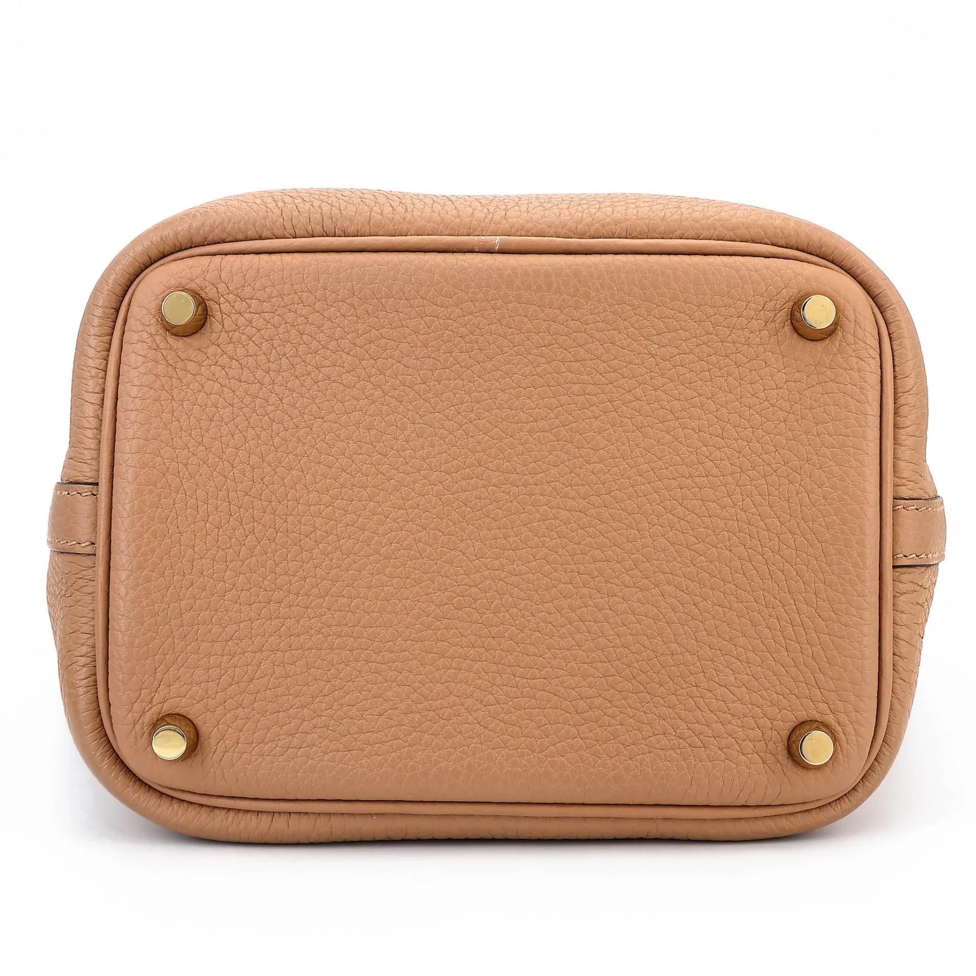 Excellent ( Rank SA ) HERMÈS Picotin Lock PM Chai (0M) Clemence Gold hardware U (2022) - 6