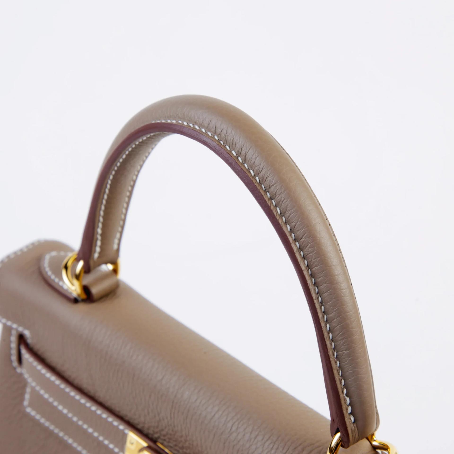 ランク N 新品 HERMÈS エルメス ケリー25 内縫い エトゥープ (18) トゴ ゴールド金具 G刻印 (2026) - 3
