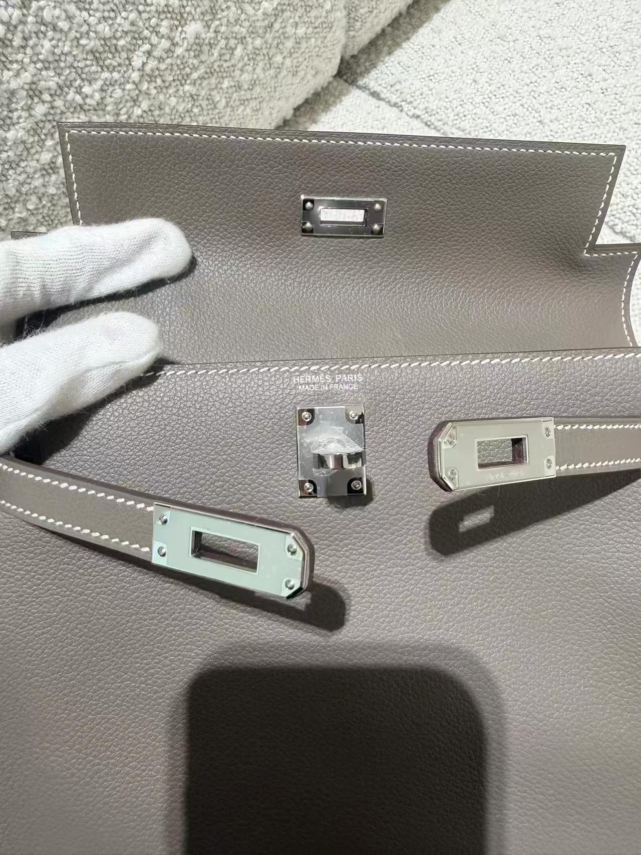 ランク N 新品 HERMÈS エルメス ケリーダンス エトゥープ (18) エバーカラー シルバー金具 G刻印 (2026) - 21