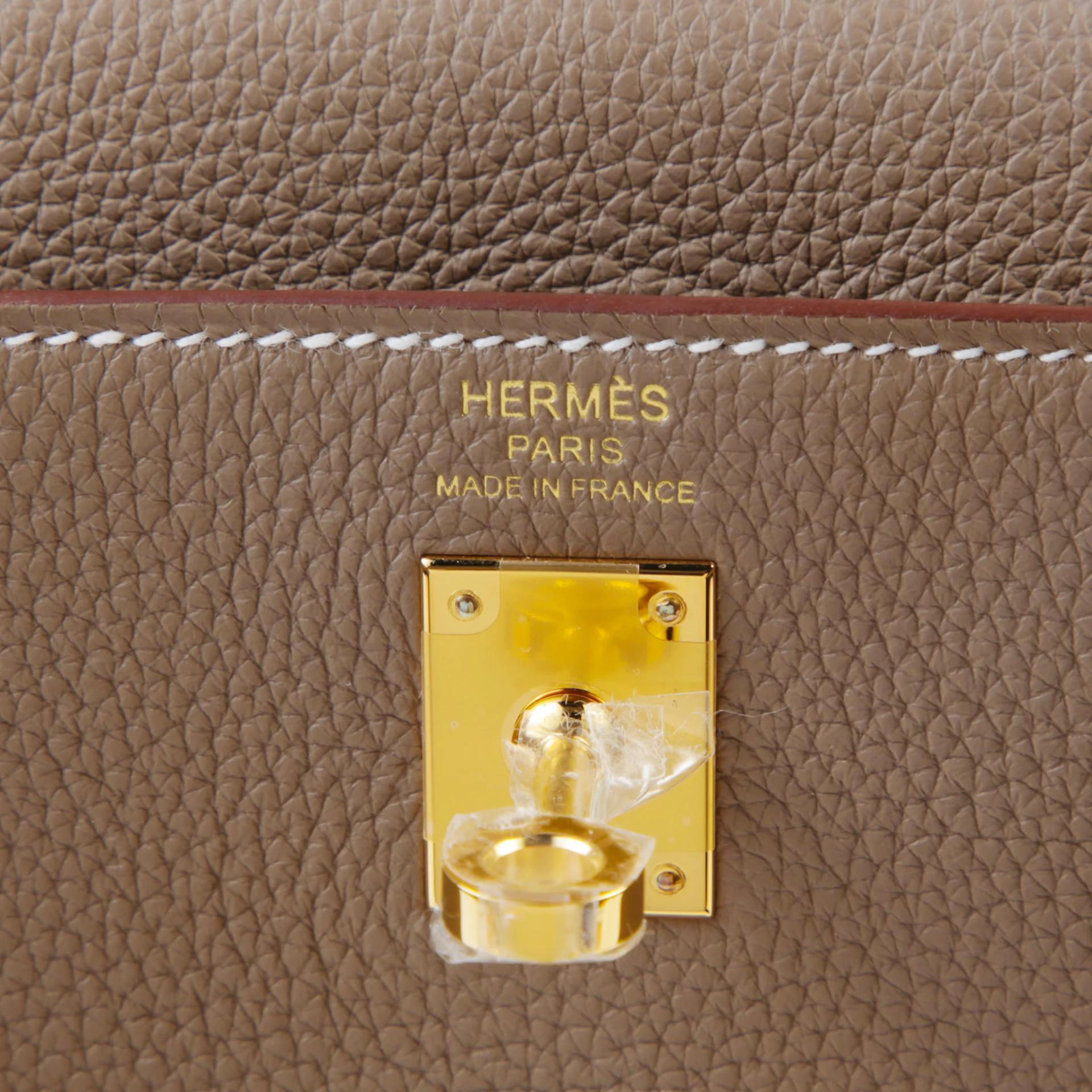 ランク N 新品 HERMÈS エルメス ケリー25 内縫い エトゥープ (18) トゴ ゴールド金具 G刻印 (2026) - 9