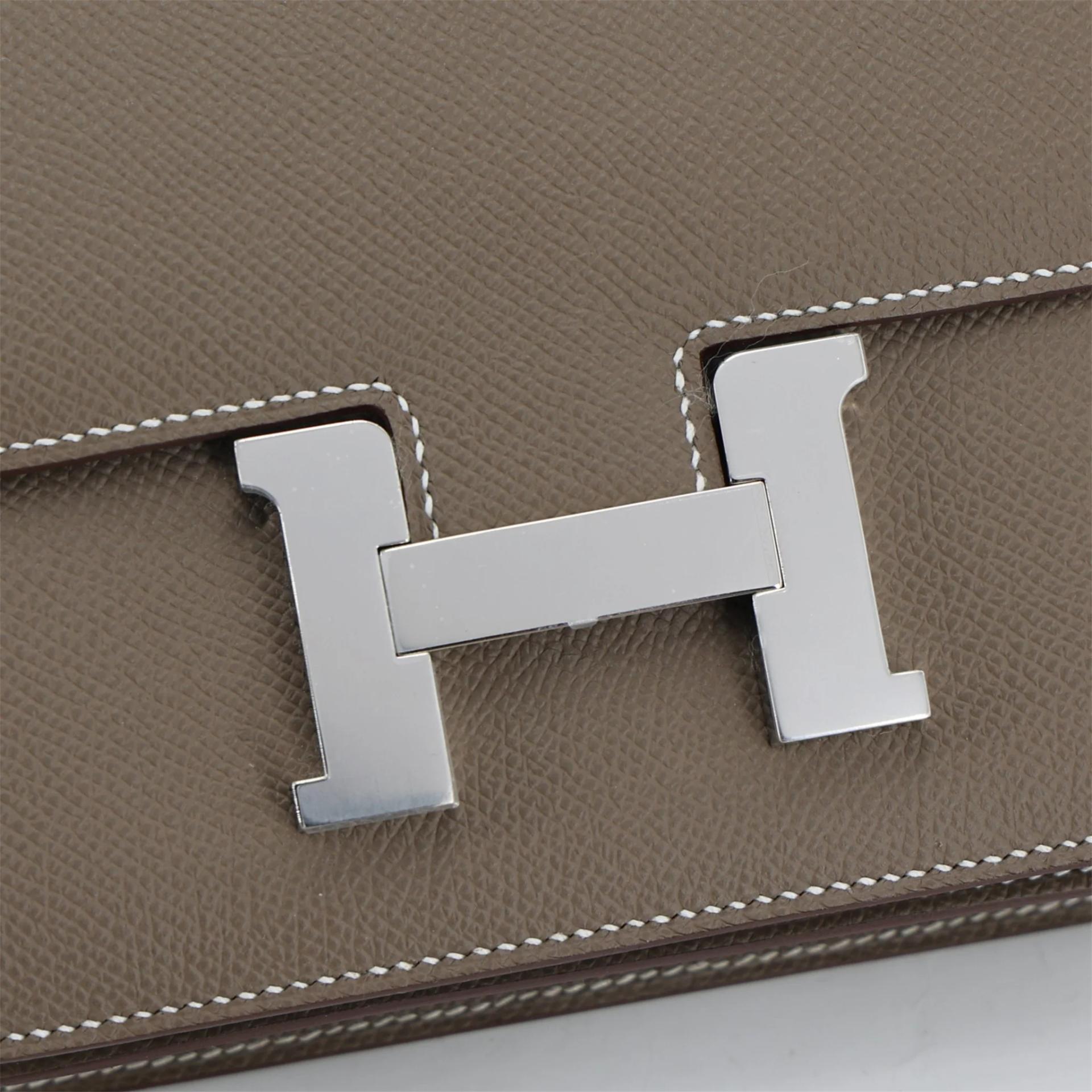 Brand New ( Rank N ) HERMÈS Constance Mini Etoupe (18) Epsom Palladium hardware G (2026) - 8