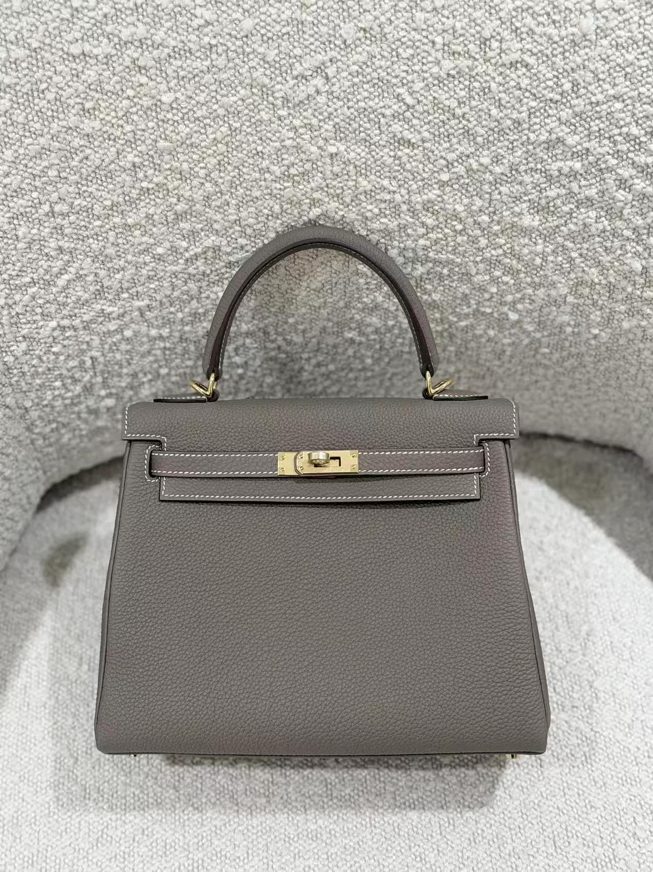 Brand New ( Rank N ) HERMÈS Kelly 25 Etoupe (18) Togo Gold hardware G (2026) - 4