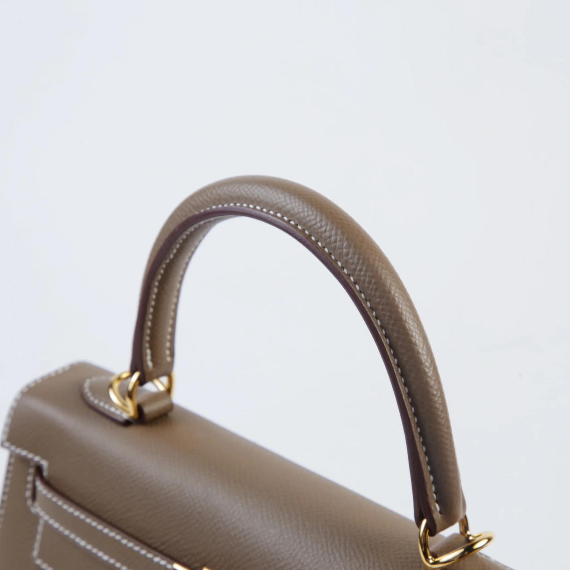 全新 HERMÈS 爱马仕 Kelly 25 外缝 18 大象灰 Etoupe Epsom牛皮 金扣 G刻 2026年 - 3