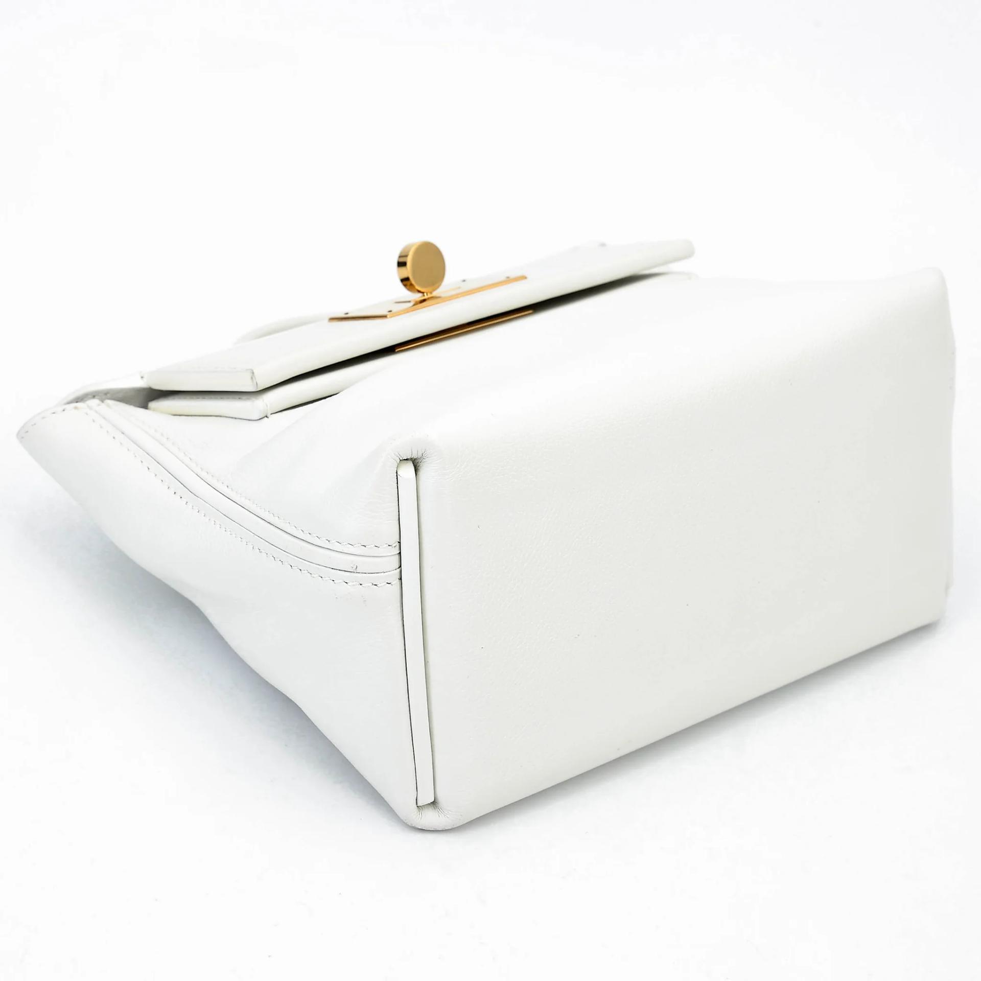 Very Good ( Rank A) HERMÈS 24/24 - 21 mini White (01) Evercolor Swift Gold hardware W (2024) - 5