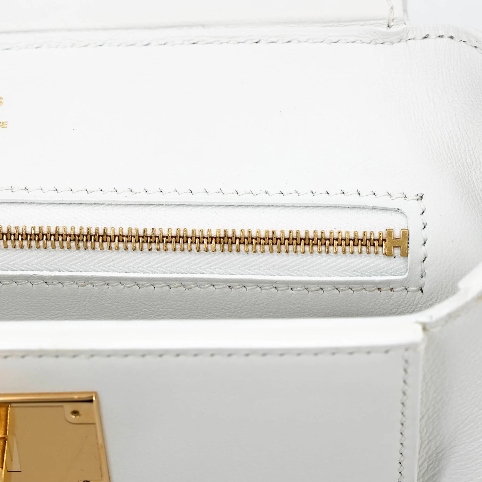 Very Good ( Rank A) HERMÈS 24/24 - 21 mini White (01) Evercolor Swift Gold hardware W (2024) - 20