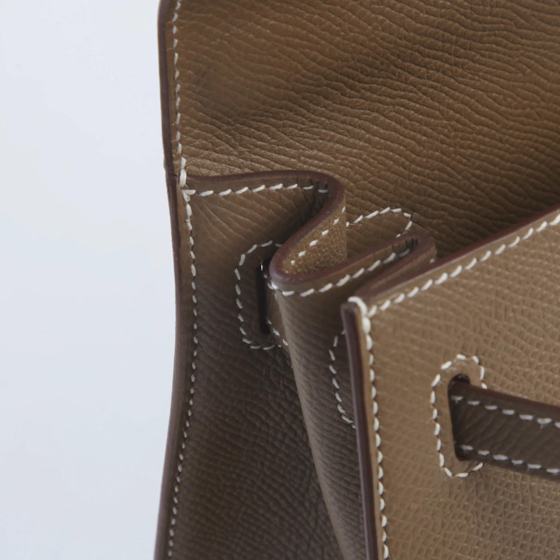 全新 HERMÈS 爱马仕 Kelly 25 外缝 18 大象灰 Etoupe Epsom牛皮 金扣 G刻 2026年 - 12