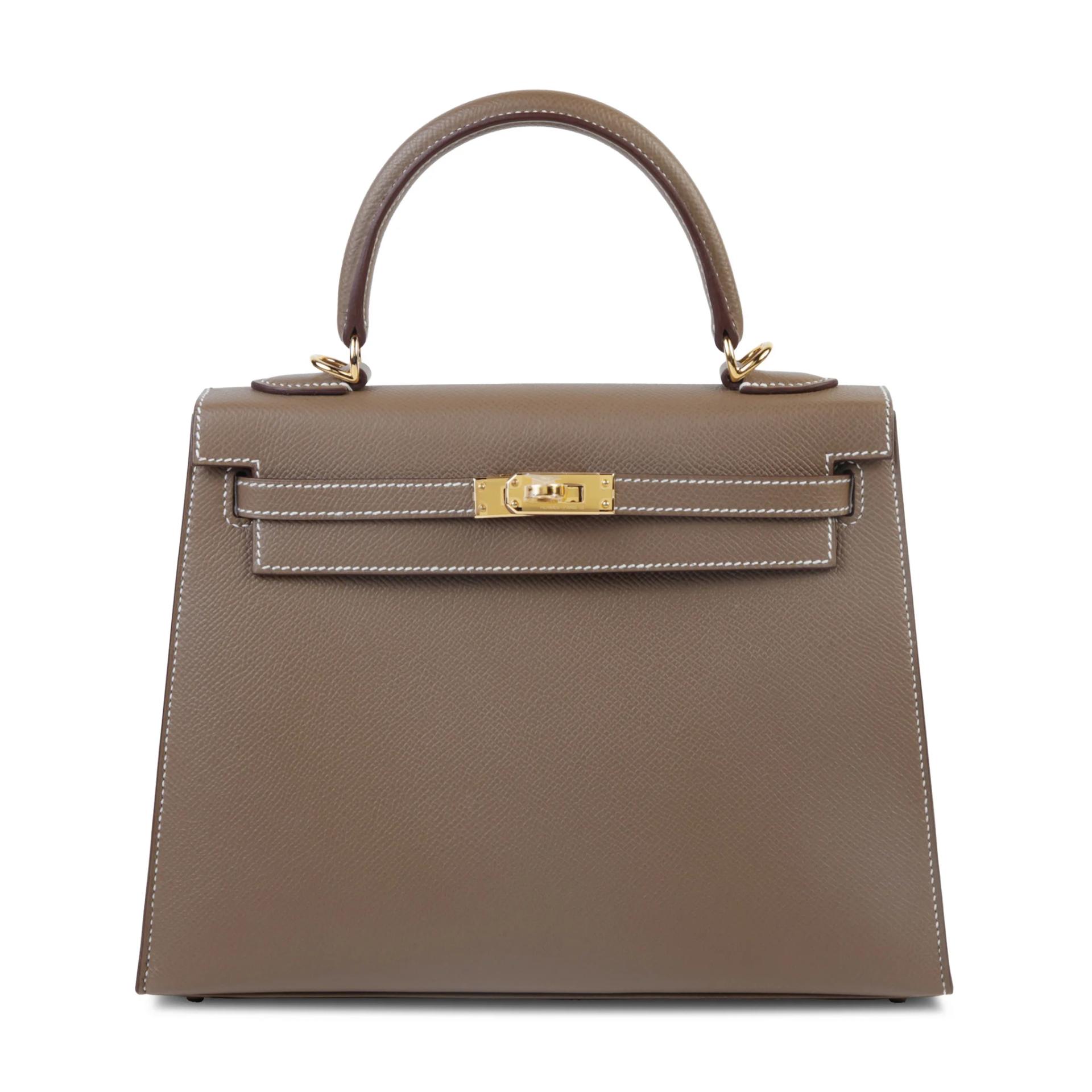 全新 HERMÈS 爱马仕 Kelly 25 外缝 18 大象灰 Etoupe Epsom牛皮 金扣 G刻 2026年 - 1