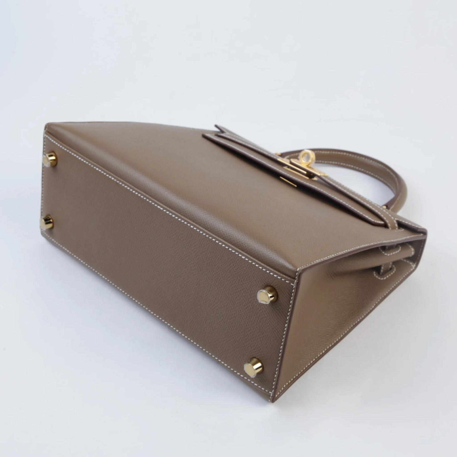 全新 HERMÈS 爱马仕 Kelly 25 外缝 18 大象灰 Etoupe Epsom牛皮 金扣 G刻 2026年 - 5